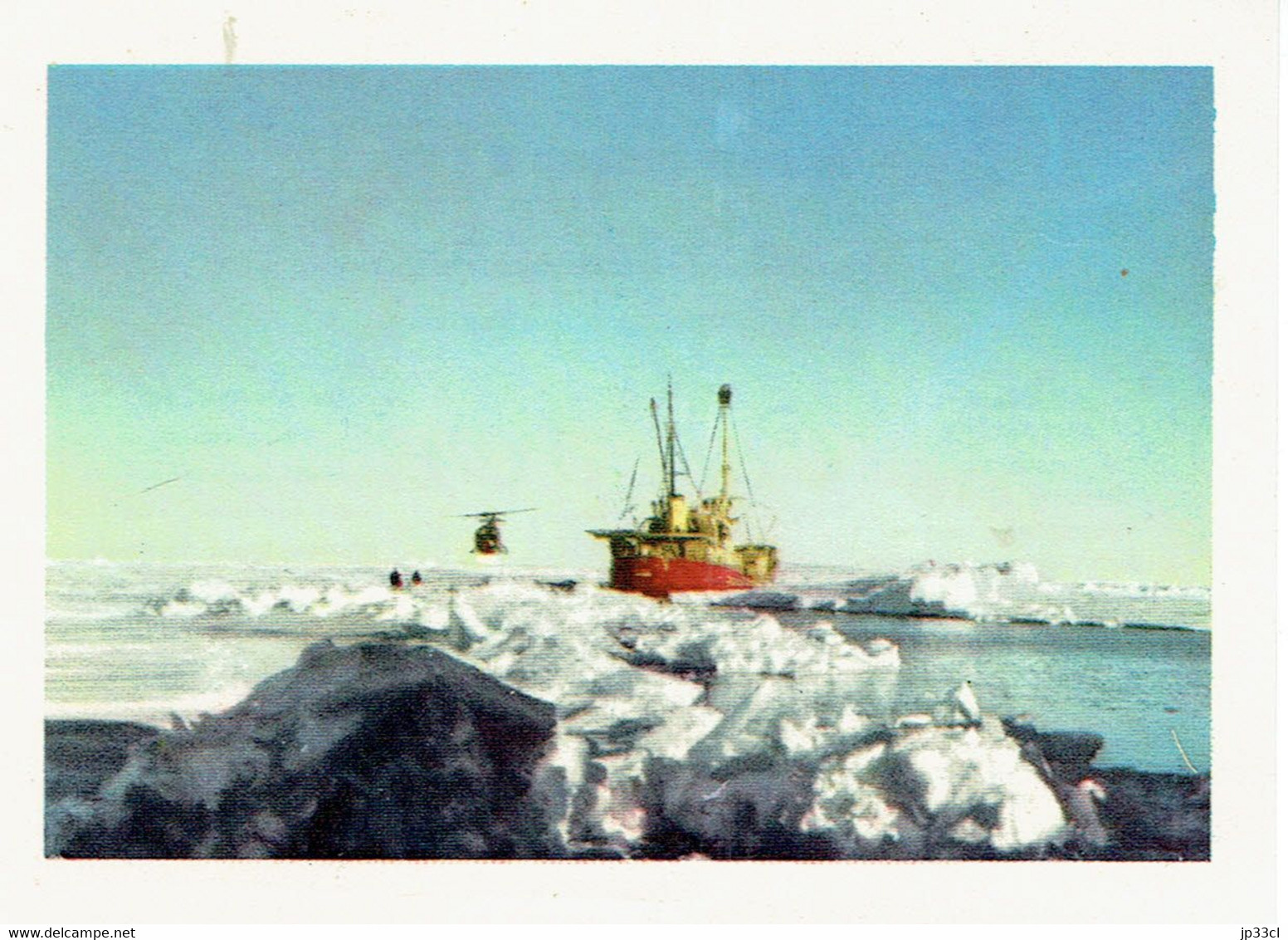 Chromo Côte D'Or Antarctic Antarctique Photo 15 L'hélicoptère Part En Reconnaissance De Helicopter Op Verkenning - Côte D'Or