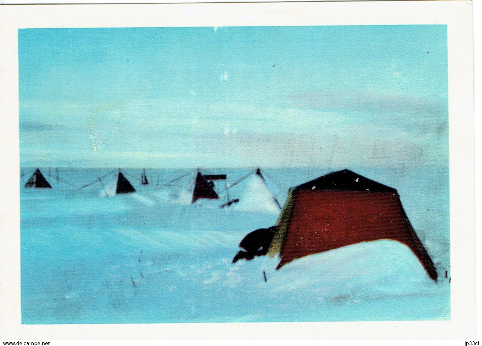 Chromo Côte D'Or Antarctic Antarctique Photo 63 Le Camp De L'équipe De Construction Het Kamp Van De Bouwploeg - Côte D'Or