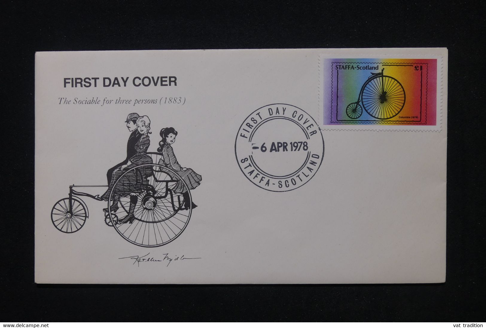 ROYAUME UNI - Pochette FDC " Staffa Scotland" Sur Le Thème Du Cyclisme - Boite Endommagée - L 103570 - 1971-1980 Decimal Issues