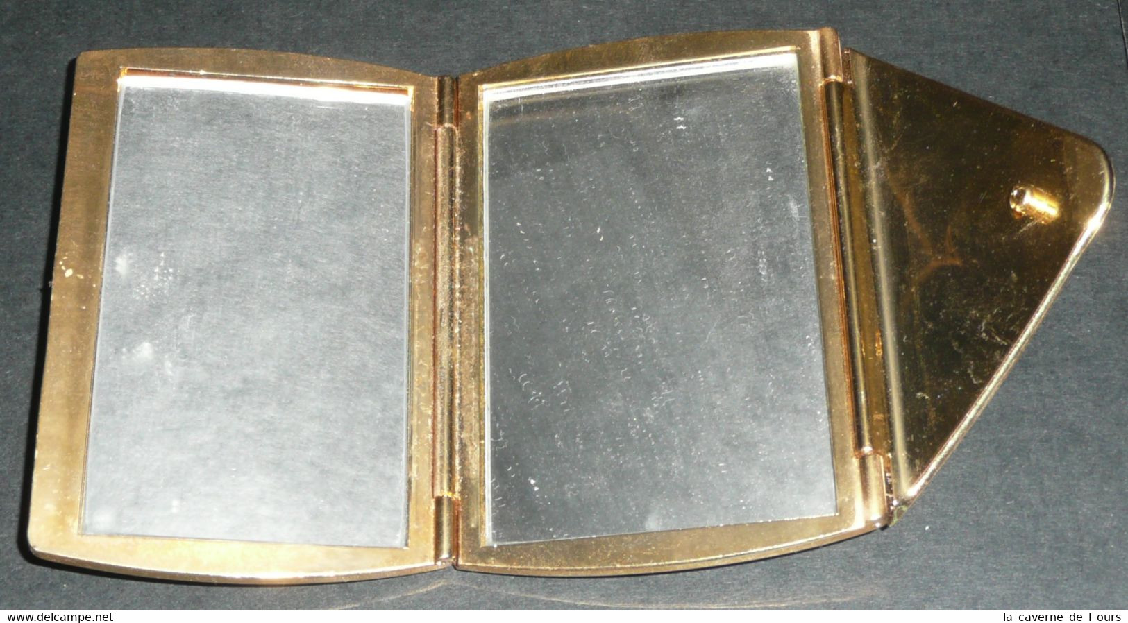 Rare Ancien Miroir De Poche Double En Forme De Sac à Main Ou D'enveloppe - Accessoires
