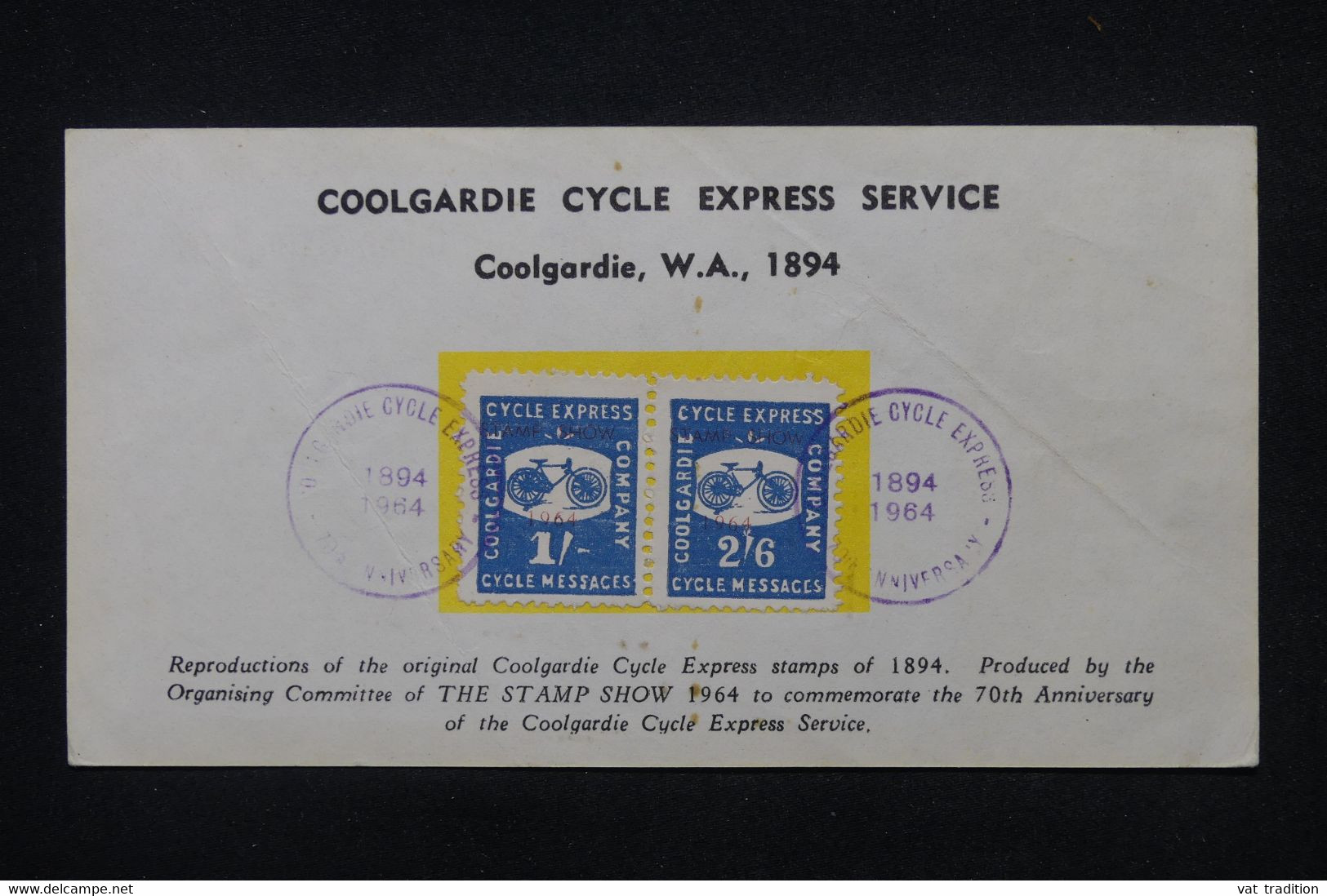 AUSTRALIE - Reproduction En 1964 Des Vignettes " Coolgardie Cycle Exprèss Service " De 1894 - L 103576 - Werbemarken, Vignetten