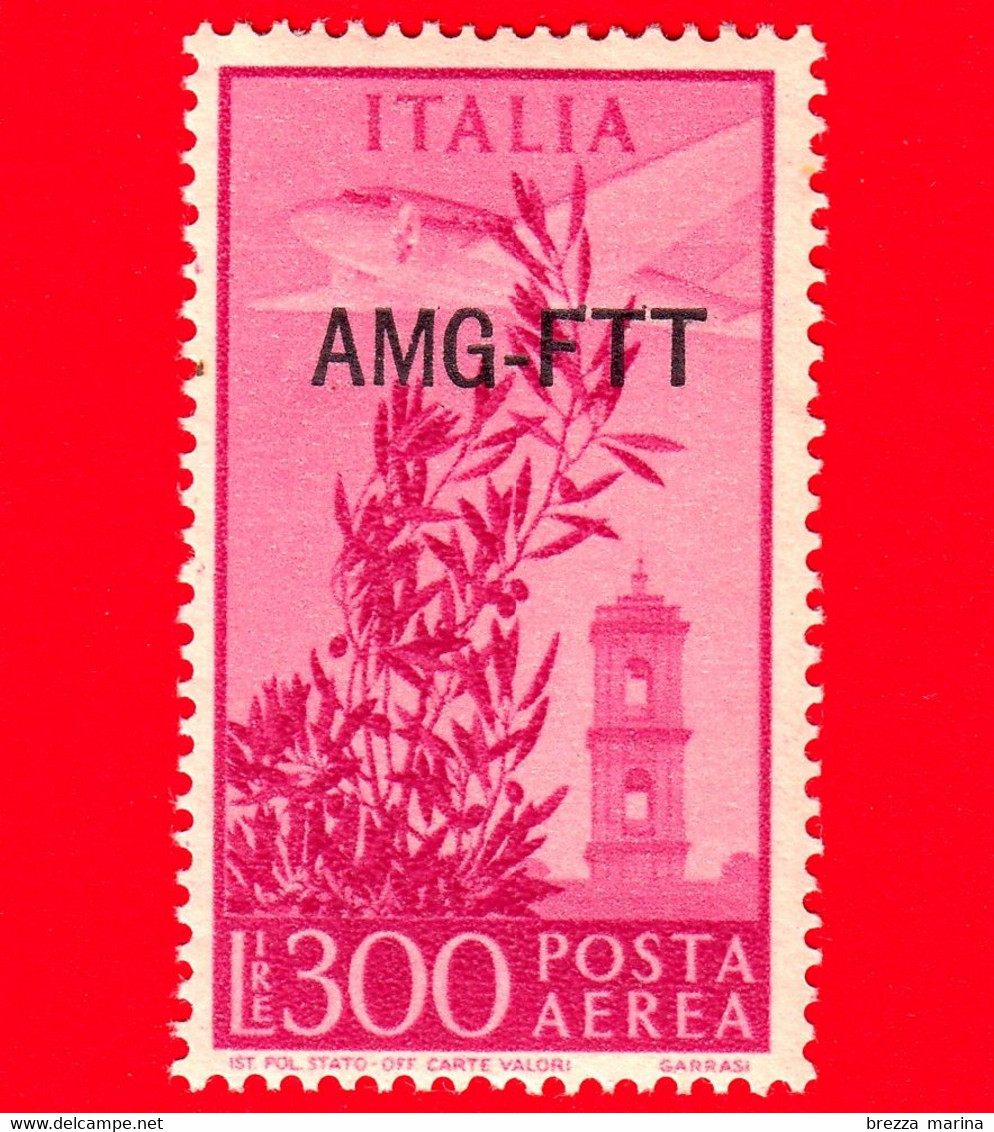 Nuovo - MNH - ITALIA - Trieste AMG FTT - 1949 - Democratica, Soprastampa Singola Linea -  Torre Del Campidoglio - 300 - Poste Aérienne