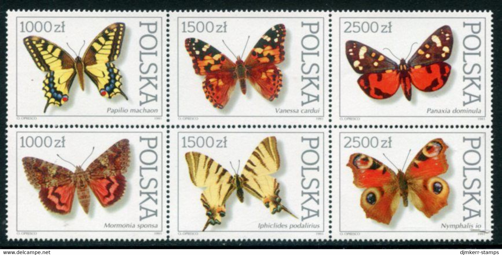 POLAND 1991 PHILANIPPON Philatelic Exhibition: Butterflies MNH / **.  Michel 3343-48 - Ungebraucht