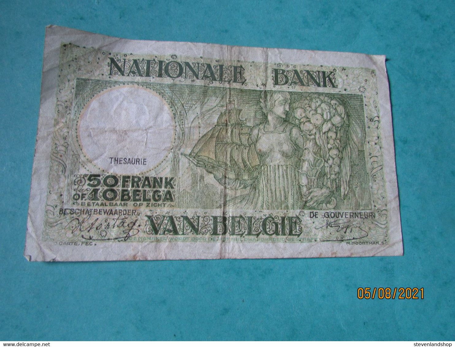 50 Frank Of 10 Belga, 1943 - 50 Franchi