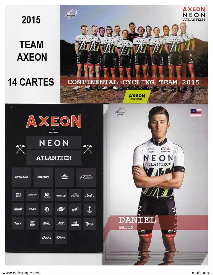 CARTES CYCLISME TEAM AXEON  NEON 2015 ( 14 CARTES ) - Cycling