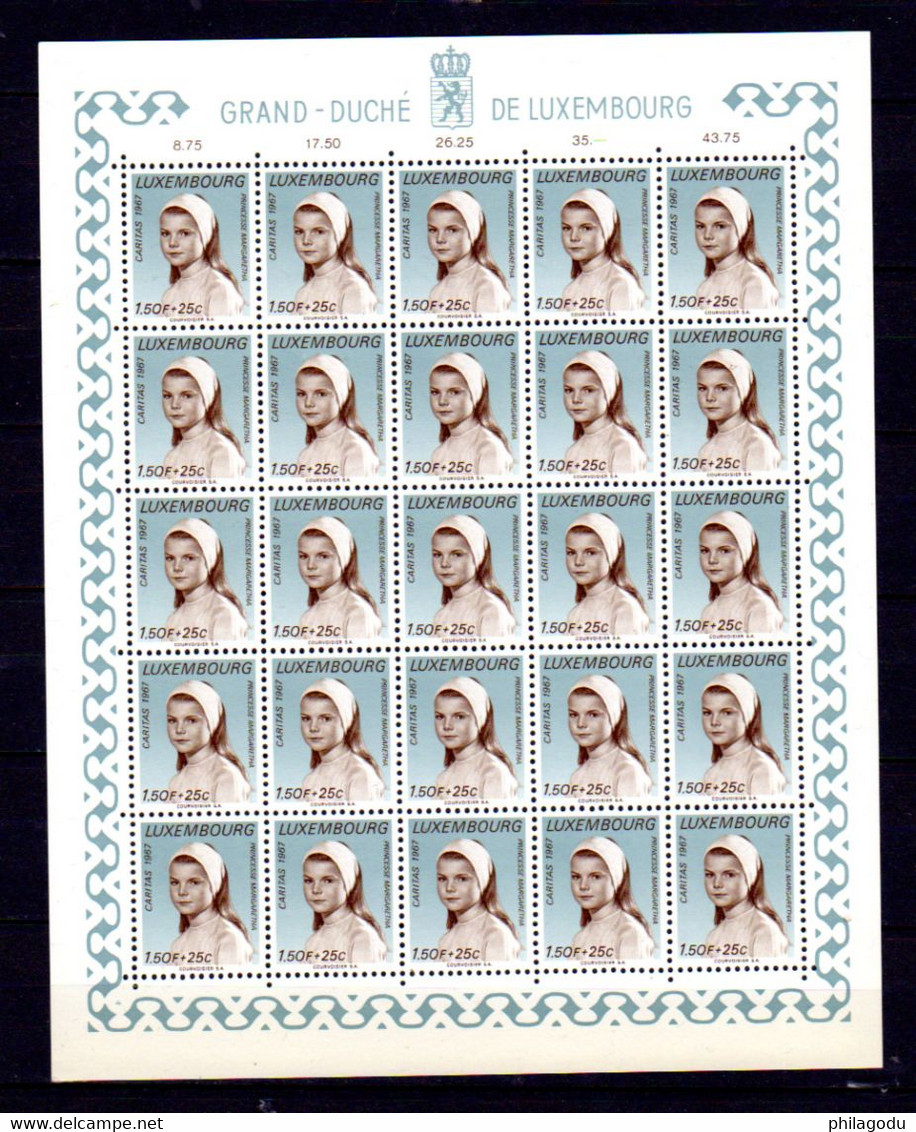 Luxembourg 1967, Princes Et Princesses   Yv. 710 / 715** En Feuille De 25, Cote 87,50 € - Ganze Bögen