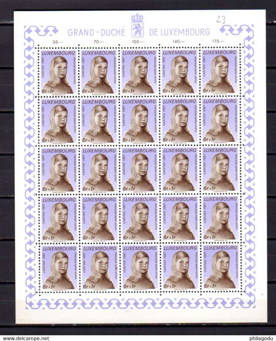 Luxembourg 1967, Princes Et Princesses   Yv. 710 / 715** En Feuille De 25, Cote 87,50 € - Volledige Vellen