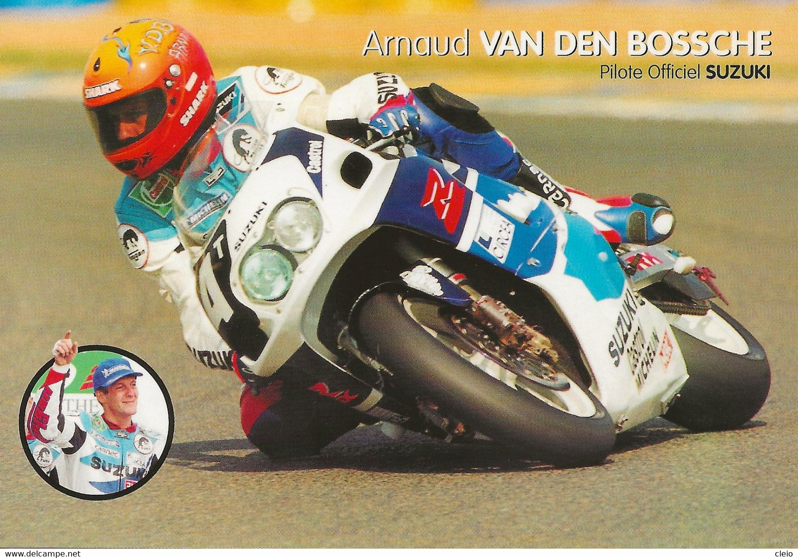 Carte Postale Moto Arnaud VAN DEN BROSSCHE 5 CHAMPION DE FRANCE ET DU MONDE 1999 ) - Motociclismo