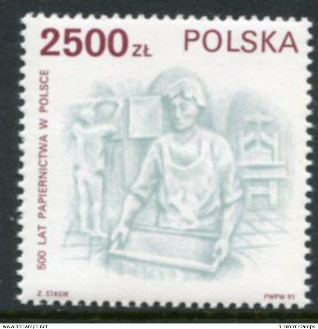 POLAND 1991 Quincentenary Of Papermaking MNH / **.  Michel 3337 - Nuevos