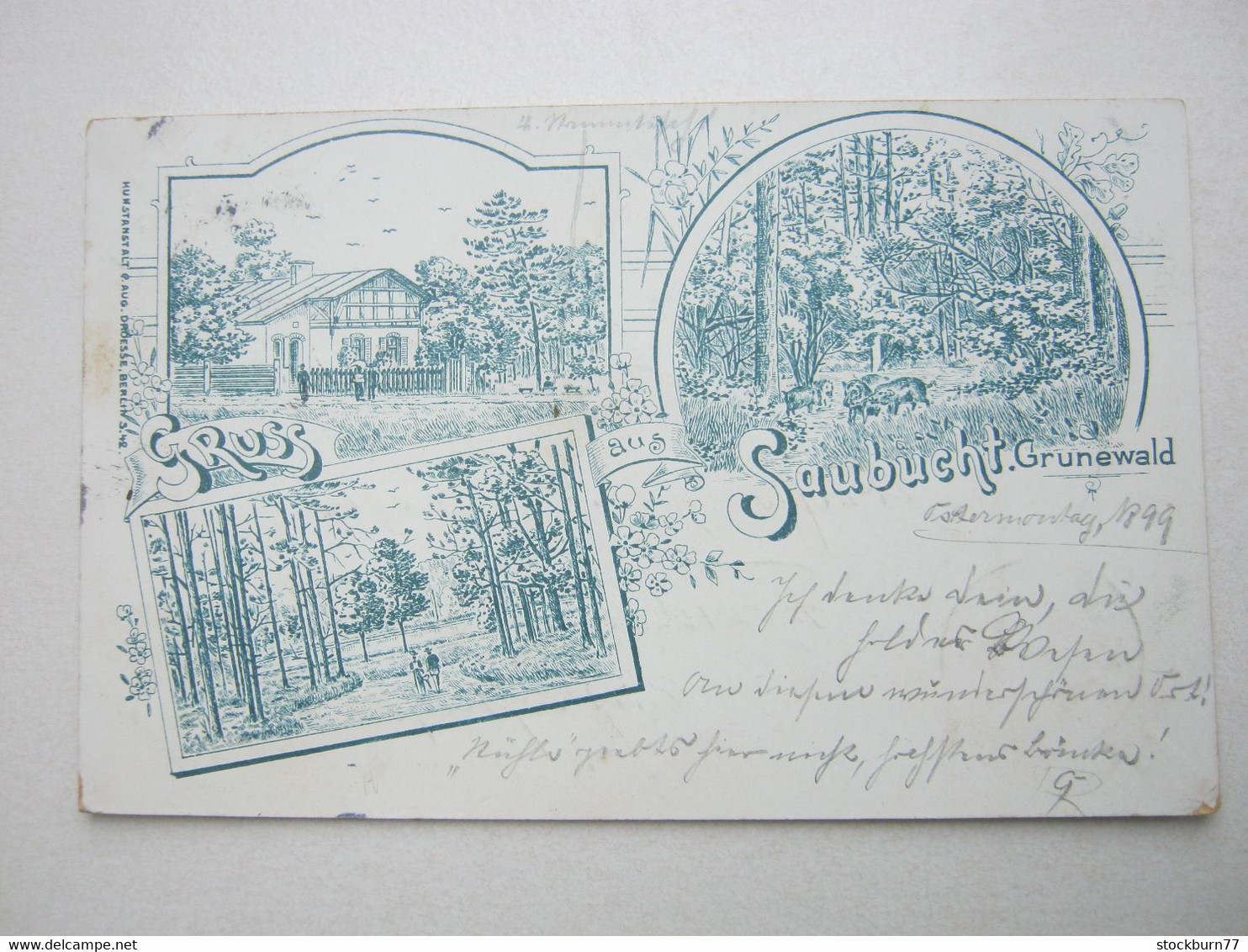 Grunewald , Saubucht , Seltene Karte 1899 - Grunewald