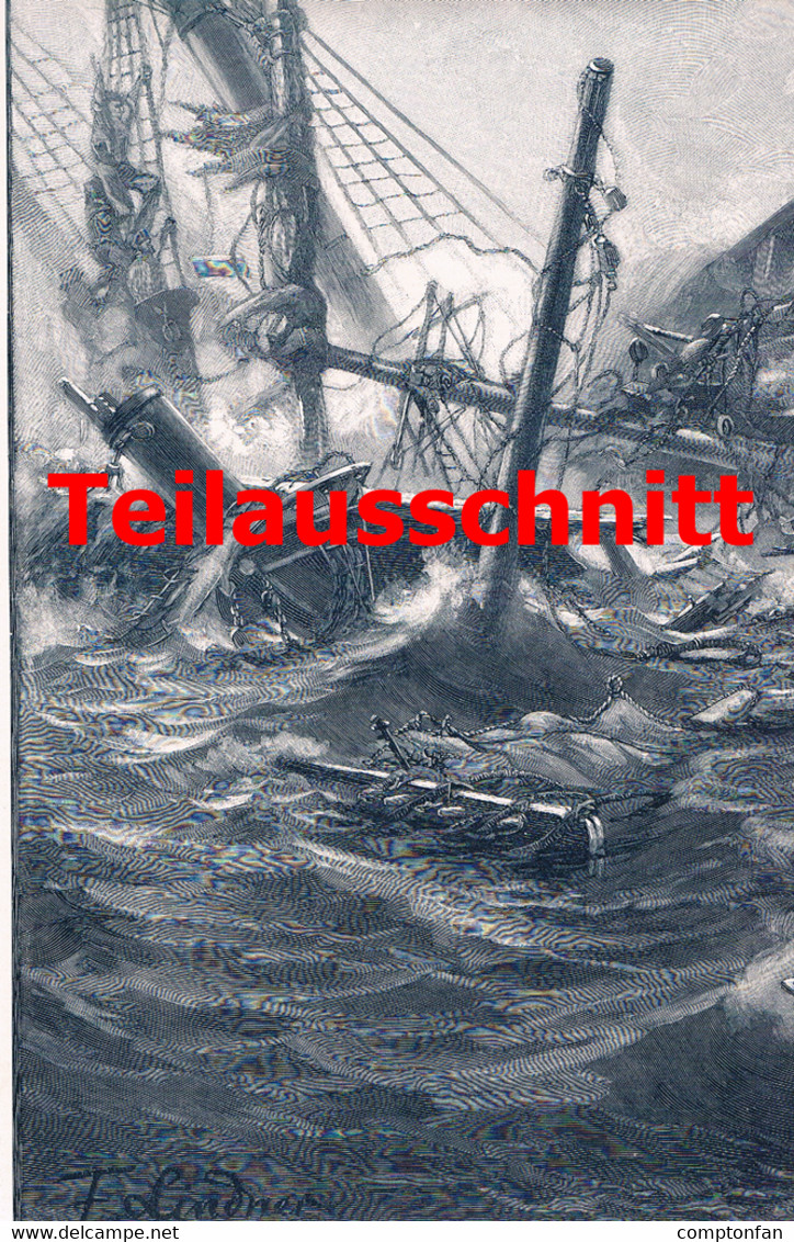 001 - Ferdinand Lindner Rettungsboot Schiffe Großbild 50x38 Cm Druck 1899 - Sonstige & Ohne Zuordnung