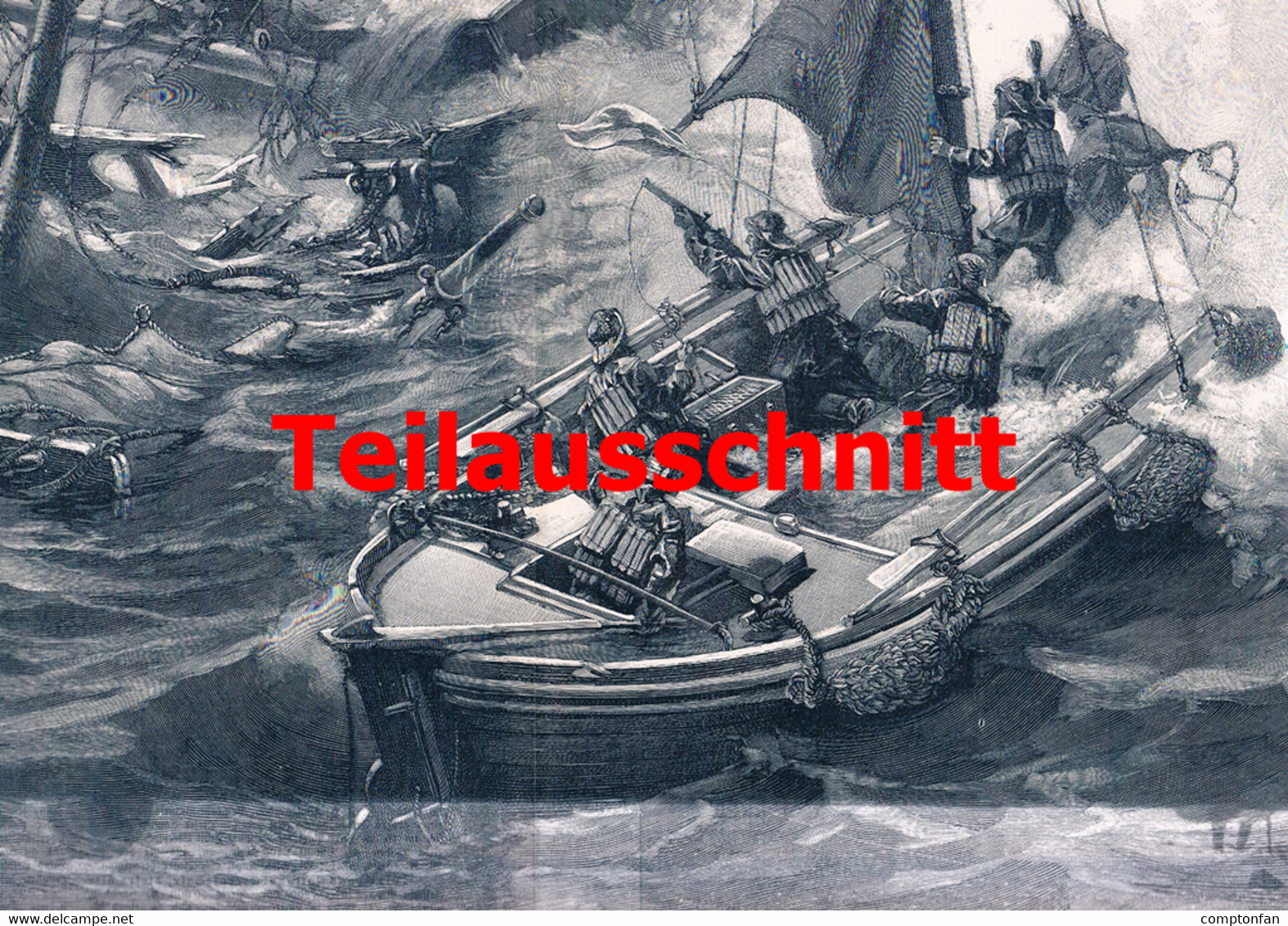 001 - Ferdinand Lindner Rettungsboot Schiffe Großbild 50x38 Cm Druck 1899 - Sonstige & Ohne Zuordnung