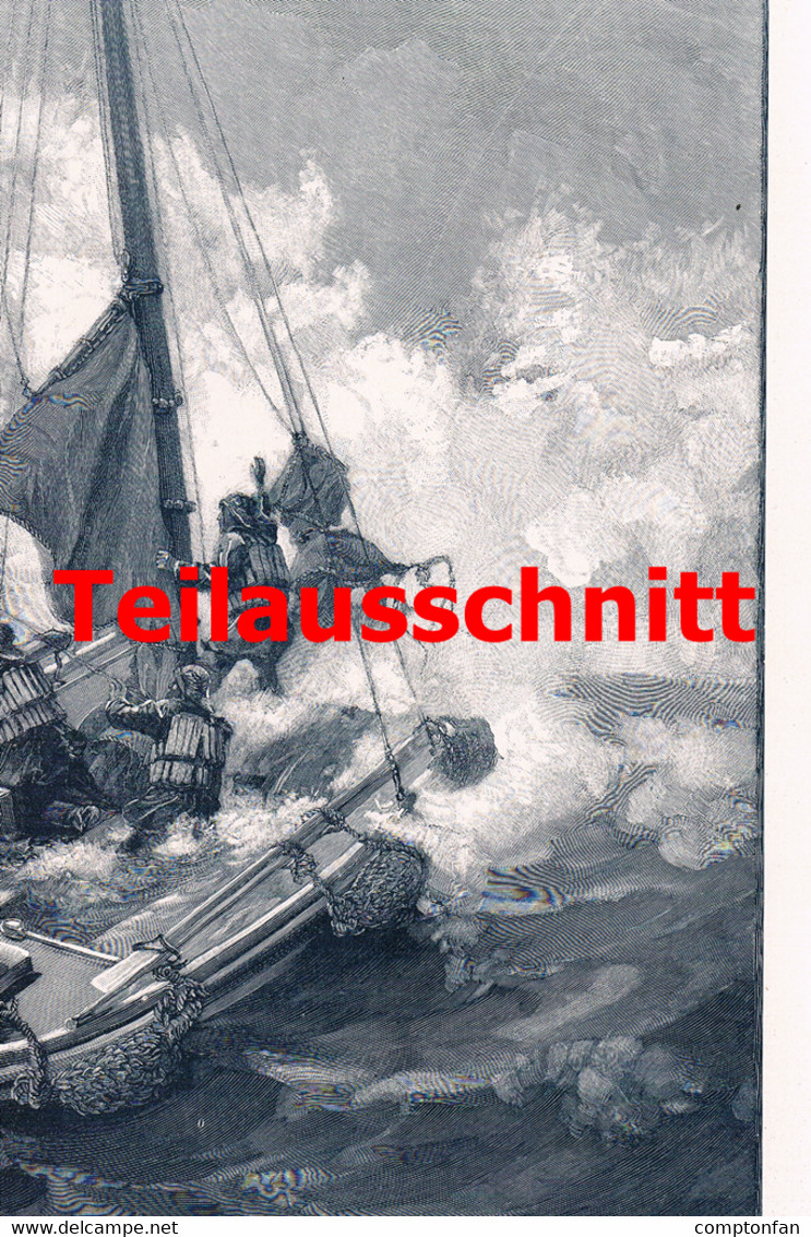 001 - Ferdinand Lindner Rettungsboot Schiffe Großbild 50x38 Cm Druck 1899 - Sonstige & Ohne Zuordnung