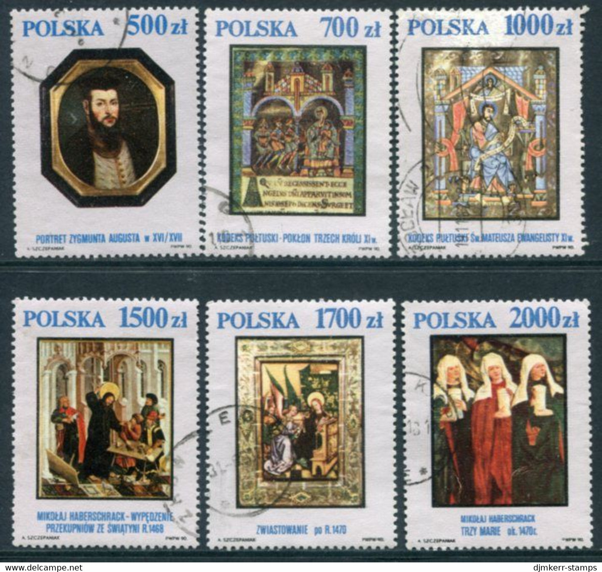POLAND 1991 Paintings From National Museum Used.  Michel 3306-11 - Usados