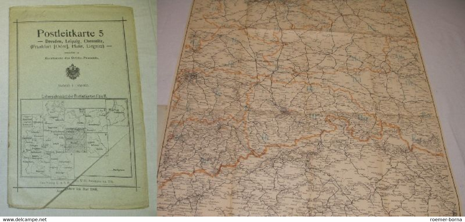 Postleitkarte 5: Dresden, Leipzig, Chemnitz, Frankfurt [Oder], Halle, Liegnitz) - Unclassified