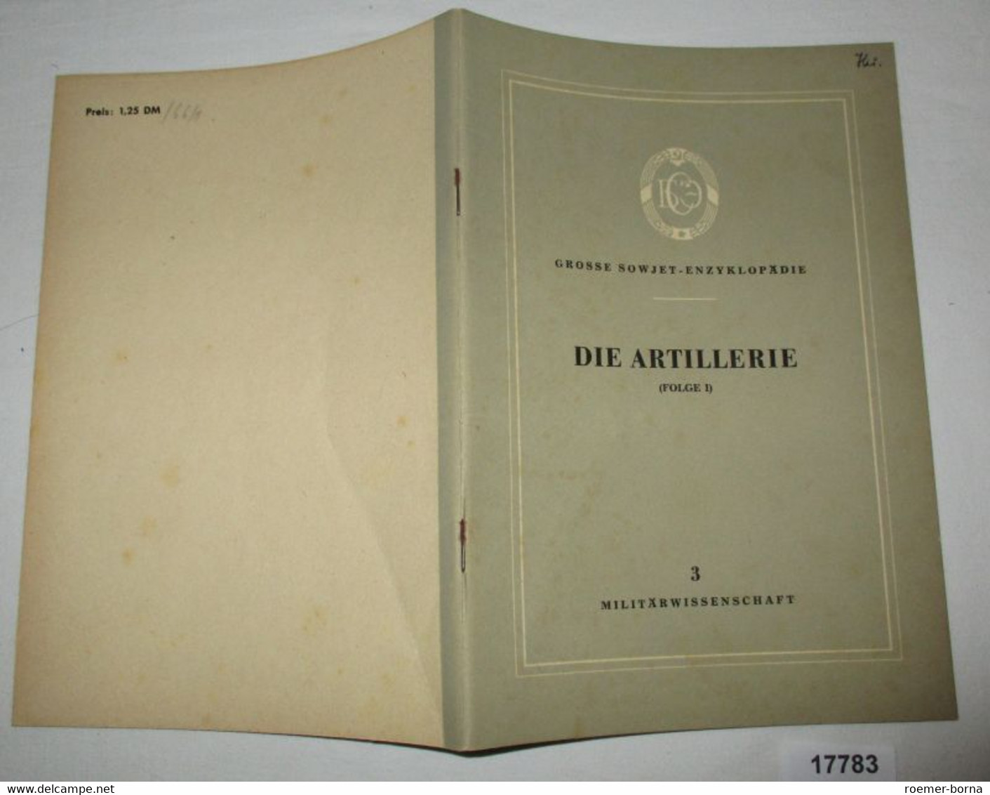 Die Artillerie - Grosse Sowjet-Enzyklopädie, Reihe Militärwissenschaft, Folge 1 - Ohne Zuordnung