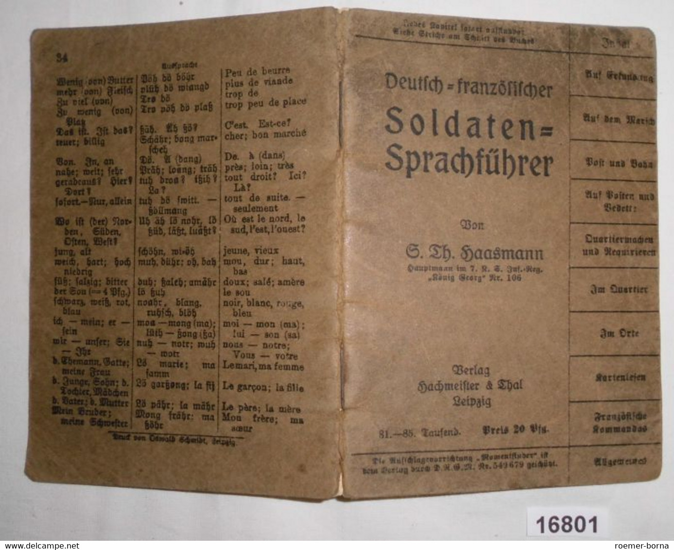 Deutsch-französischer Soldaten-Sprachführer - Ohne Zuordnung