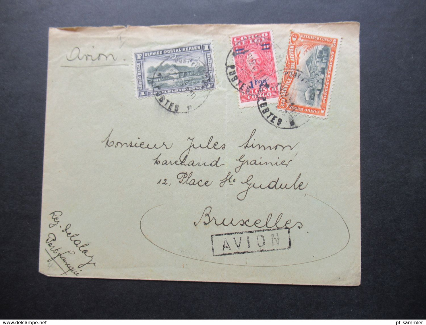 Congo Belge Luftpost / Air Mail Nach Bruxelles Postluchtdienst / Service Postal Aerien - Lettres & Documents