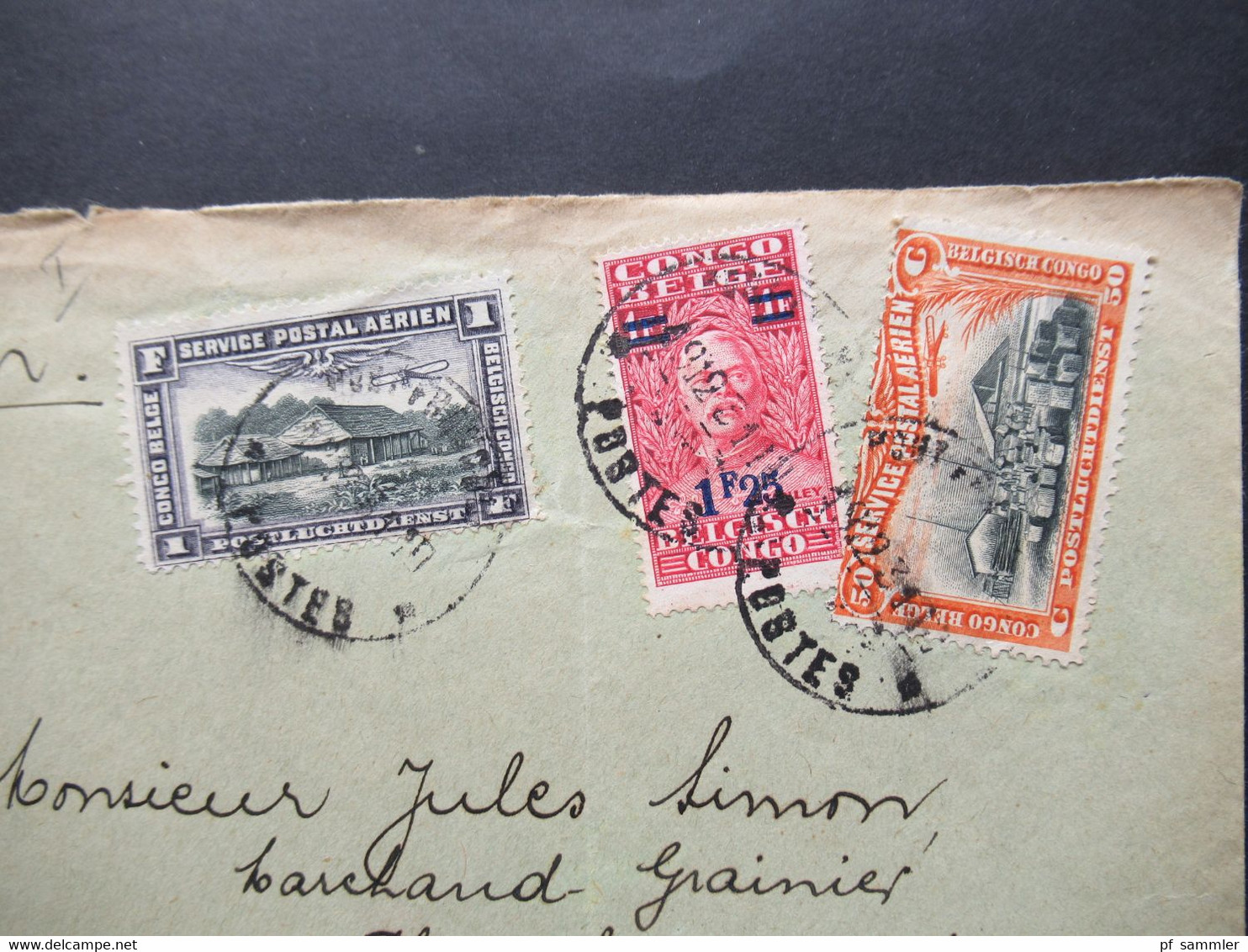 Congo Belge Luftpost / Air Mail Nach Bruxelles Postluchtdienst / Service Postal Aerien - Lettres & Documents