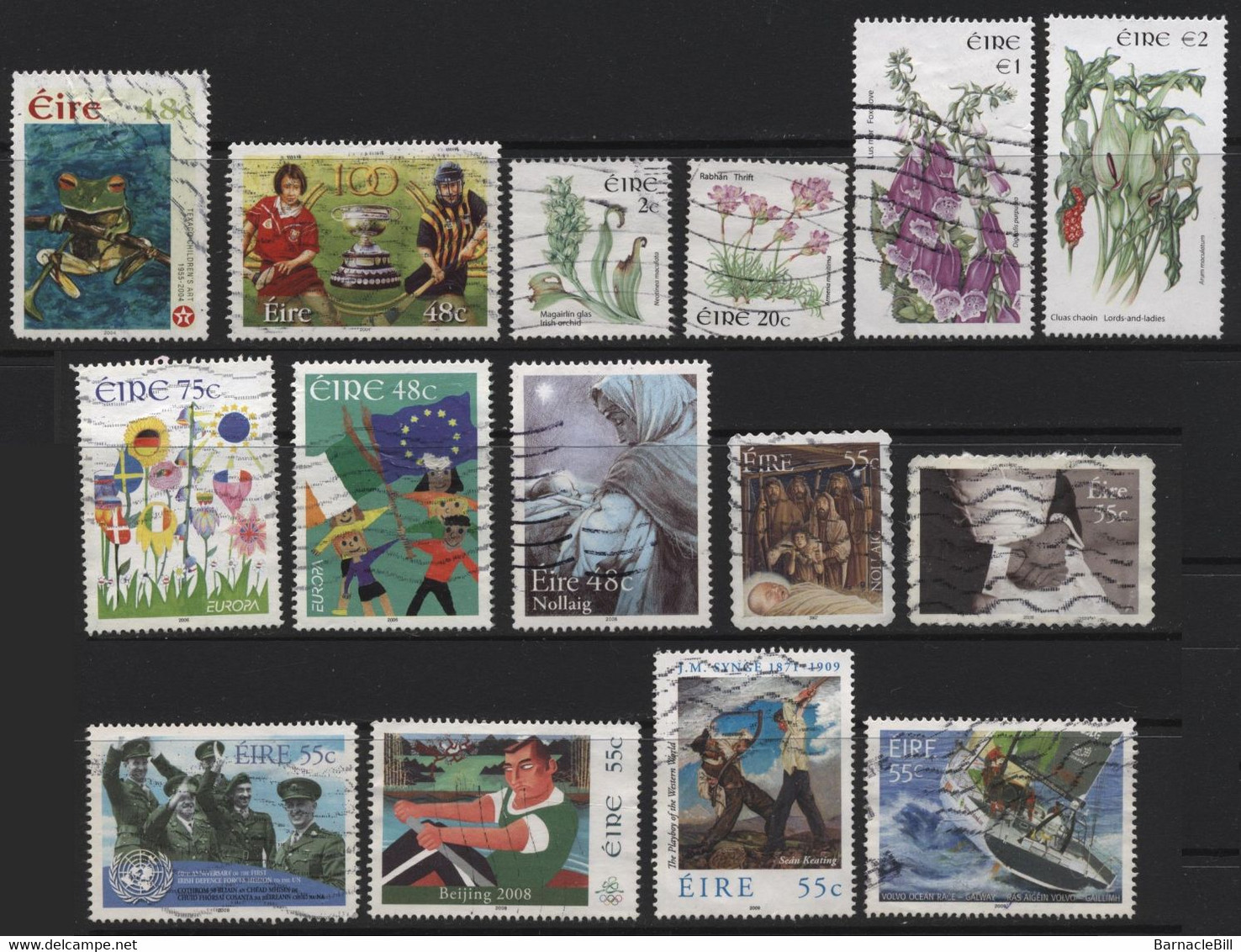 Ireland (65) 1971 - 2009. 100 Different Stamps. Mostly Used. Hinged. - Collections, Lots & Series