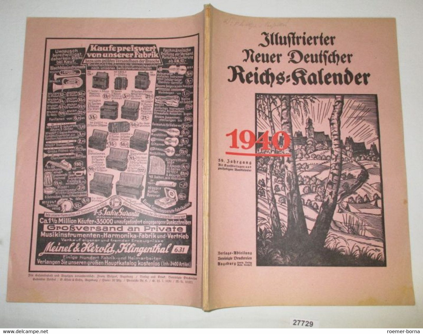 Illustrierter Neuer Deutscher Reichs-Kalender 1940 (59. Jahrgang) - Kalender