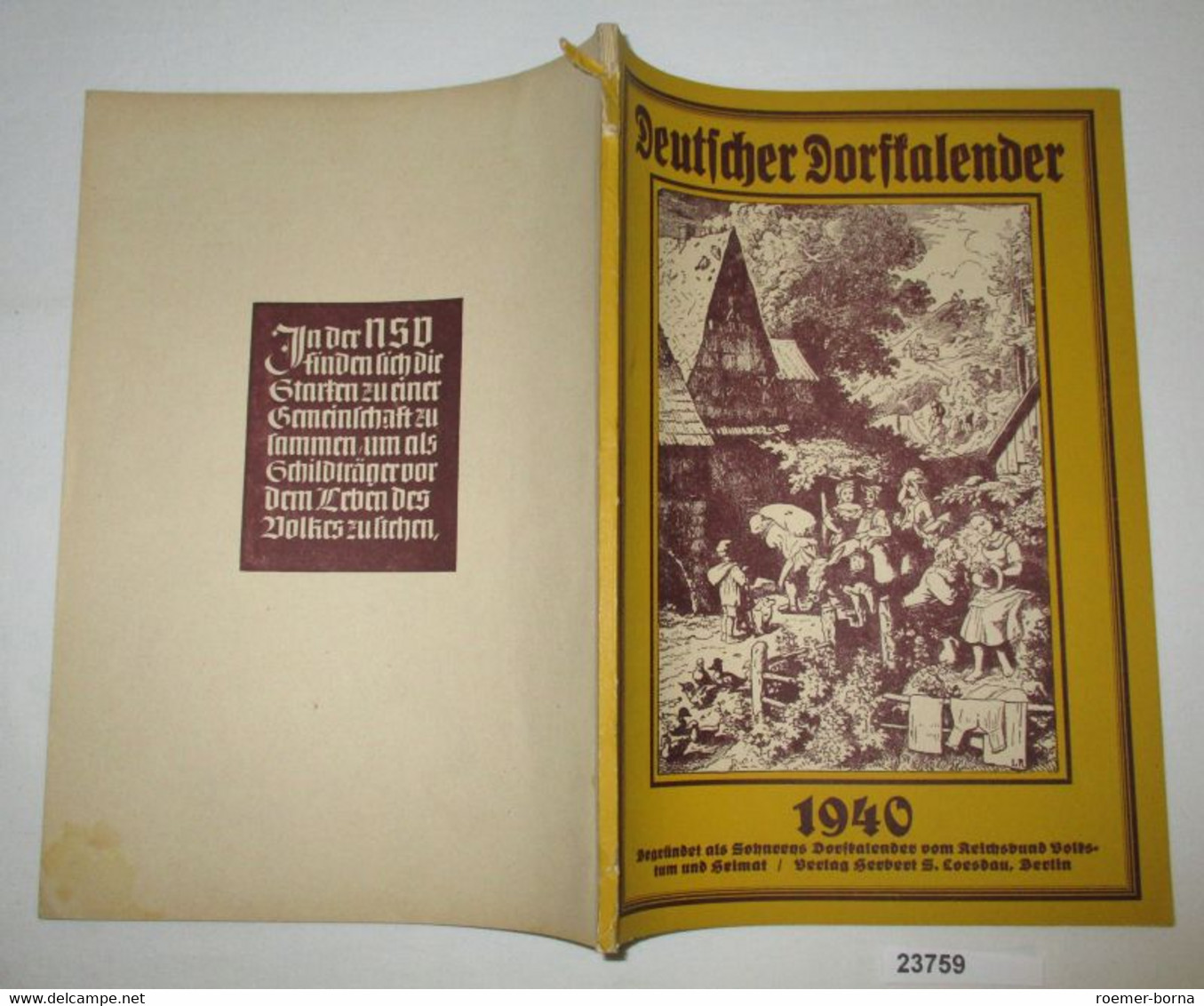 Deutscher Dorfkalender 1940 - 39. Jahrgang - Calendari