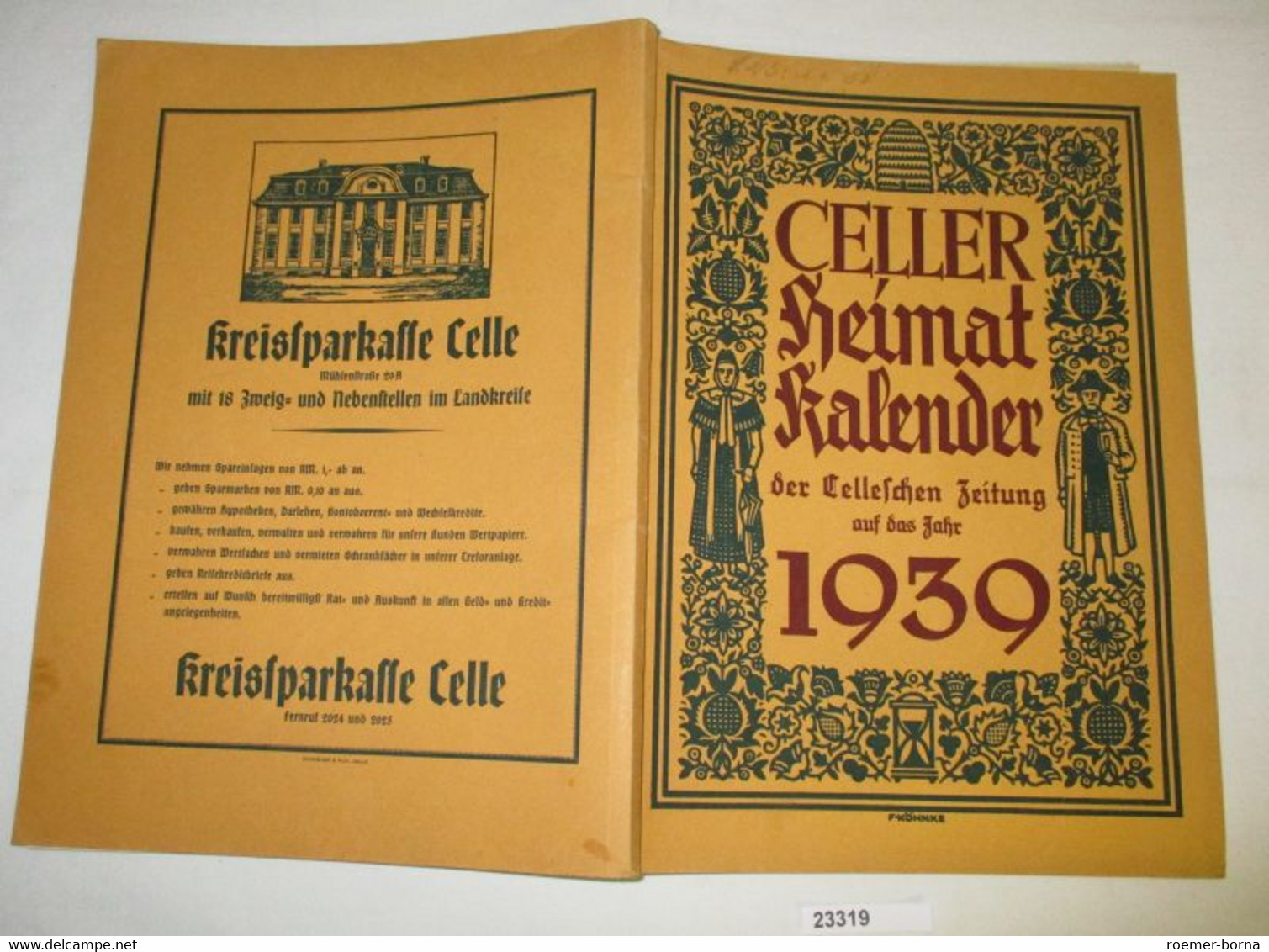 Celler Heimatkalender Der Celleschen Zeitung Auf Das Jahr 1939 - Calendari