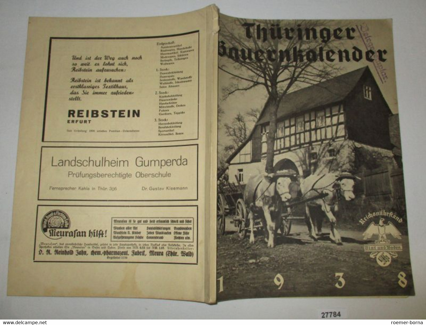 Thüringer Bauernkalender 1938 - Kalender