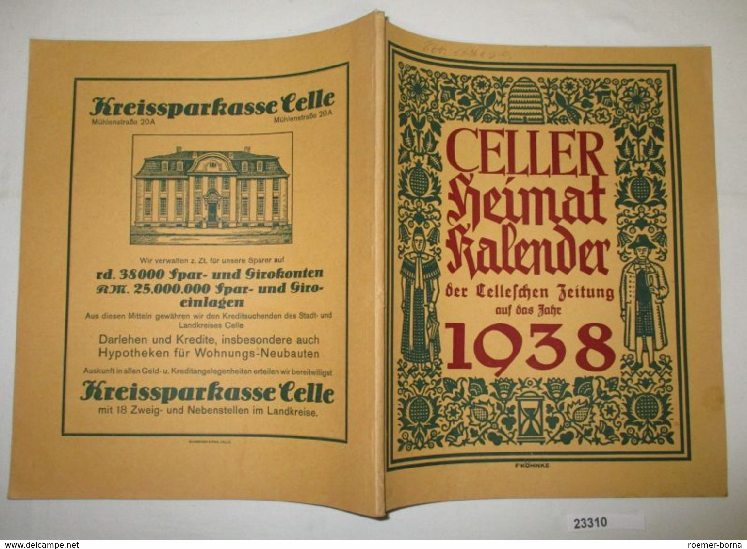 Celler Heimatkalender Der Celleschen Zeitung Auf Das Jahr 1938 - Calendriers