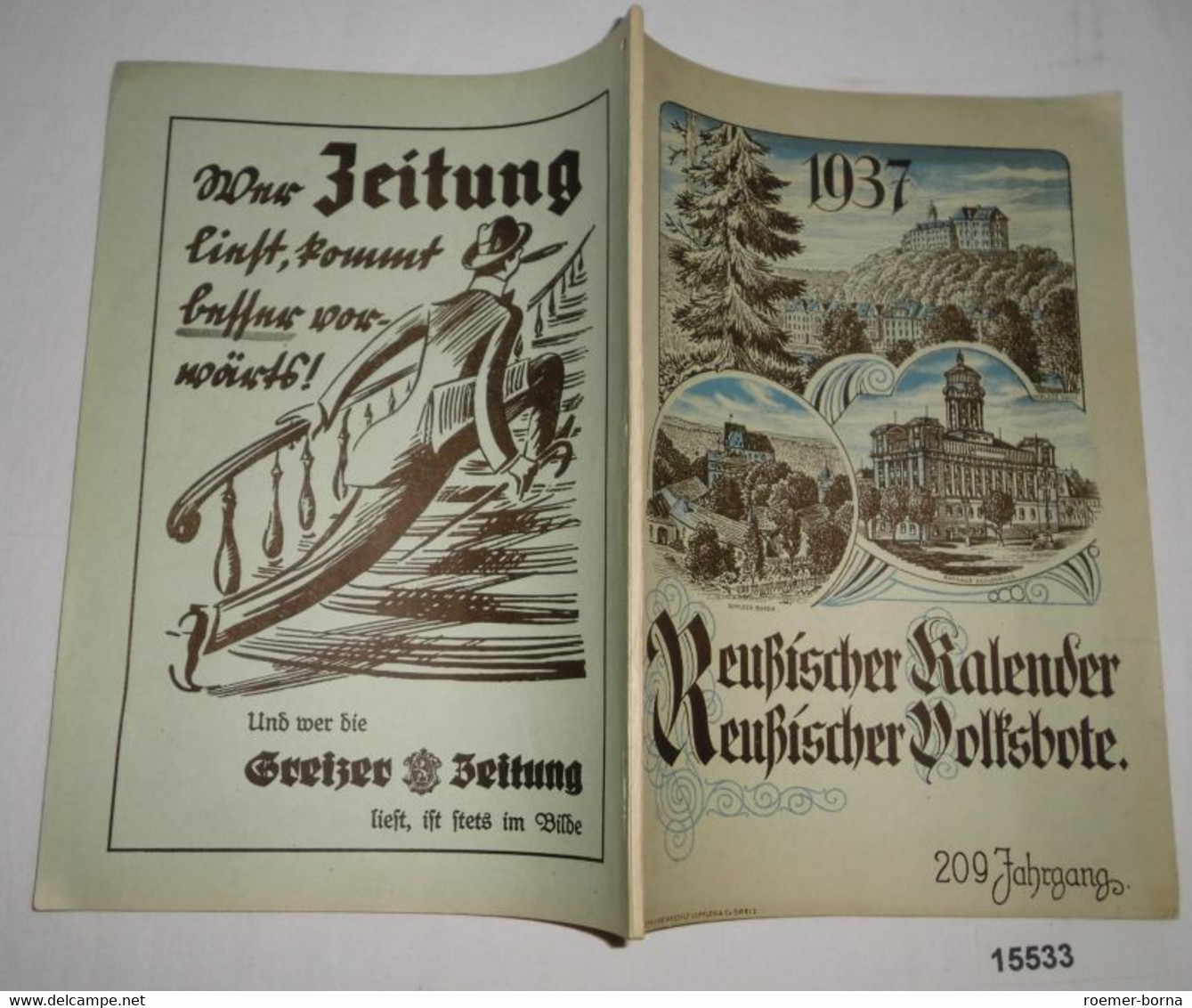 Reußischer Kalender Und Reußischer Volksbote 209. Jahrgang 1937 - Kalender