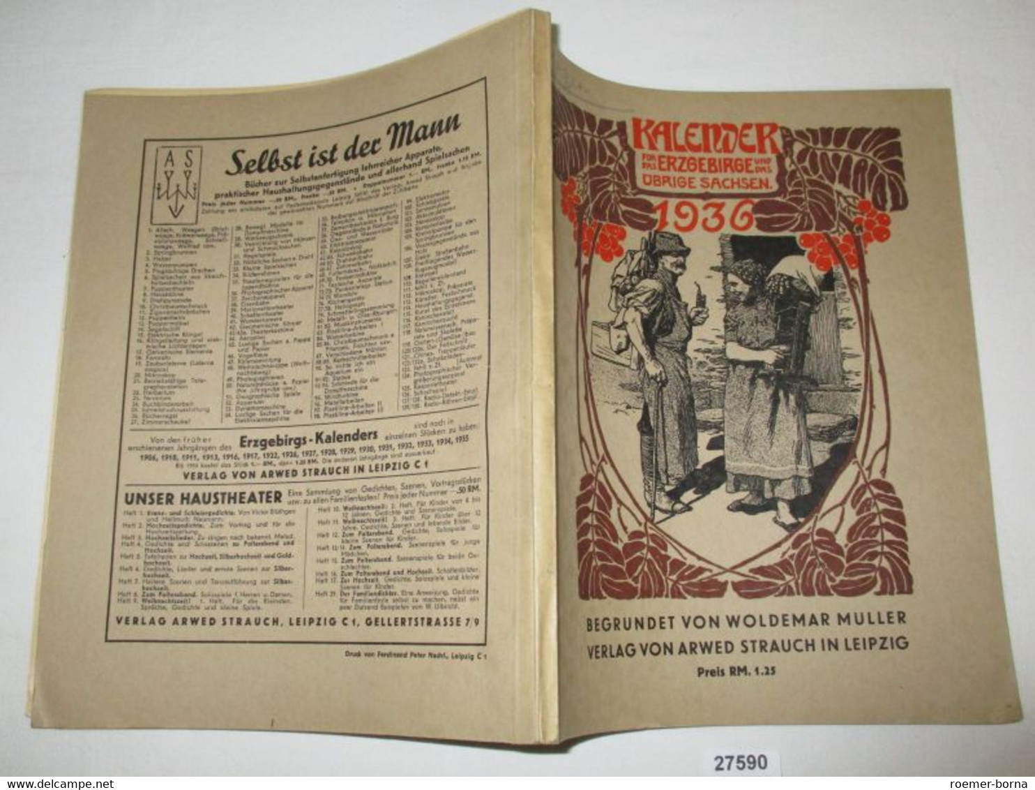 Kalender  1936 Für Das Erzgebirge, Das übrige Sachsen Und Das Sudetenland - 32. Jahrgang - Kalender