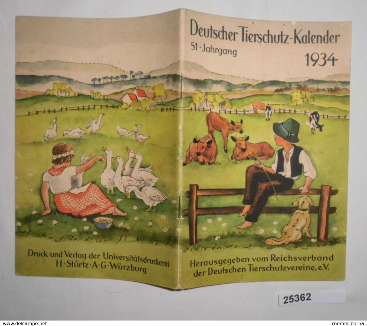 Deutscher Tierschutz-Kalender 1934, 51. Jahrgang - Calendars