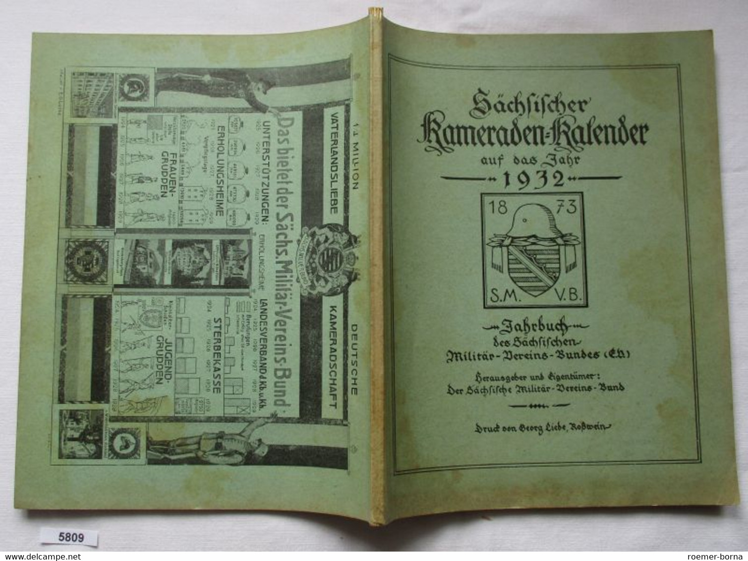 Sächsischer Kameraden-Kalender Auf Das Jahr 1932 - Jahrbuch Des Sächsischen Militär-Vereins-Bundes (E.V.) - Calendriers