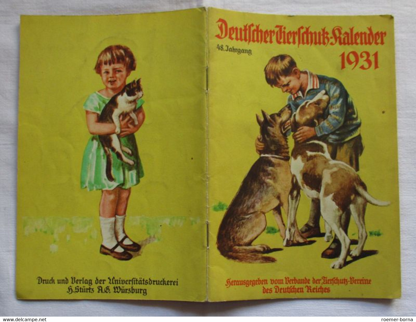 Deutscher Tierschutzkalender 1931 - 48. Jahrgang - Calendars