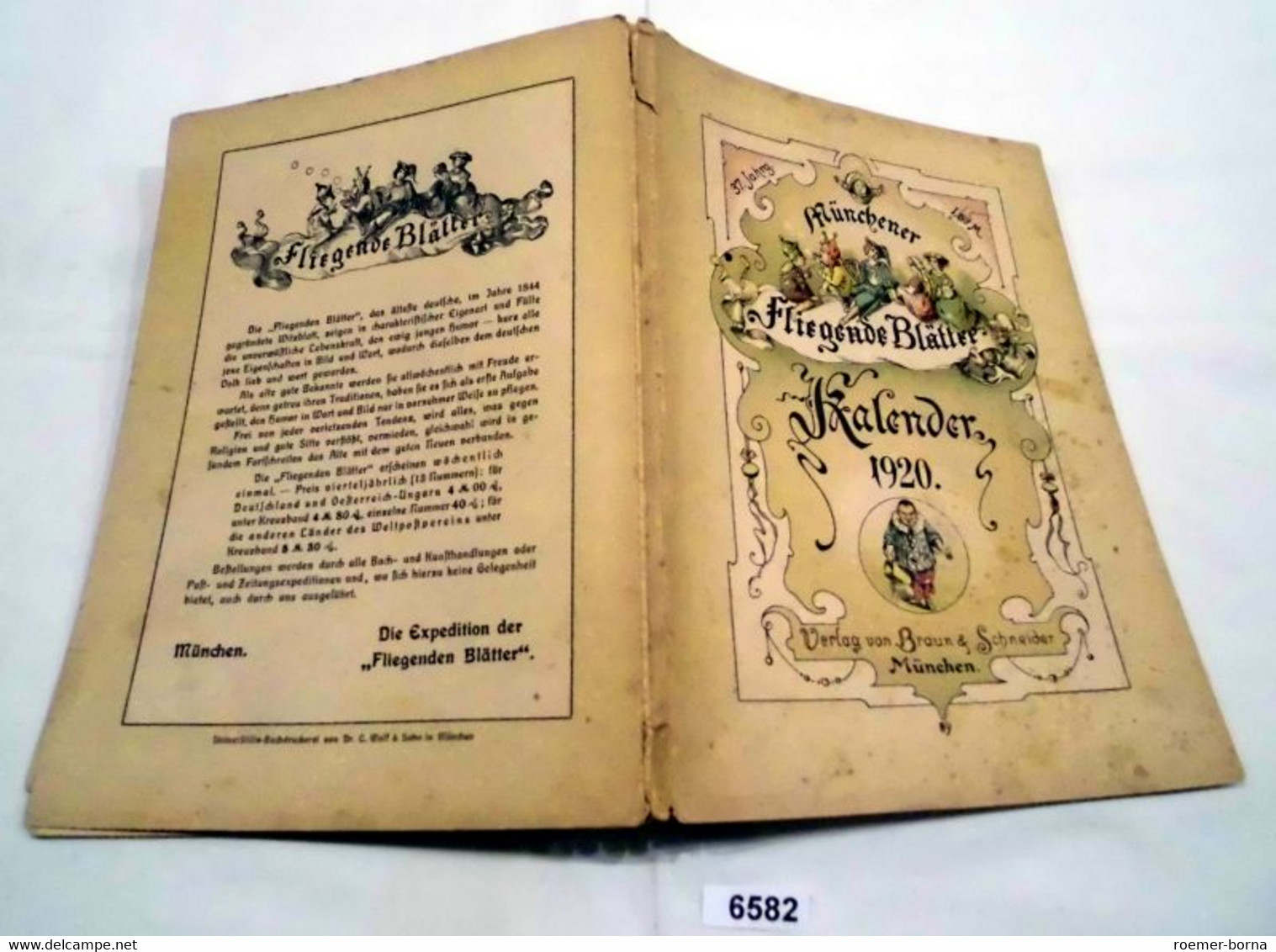 Münchener Fliegende Blätter-Kalender Für 1920 (37. Jahrgang) - Kalender