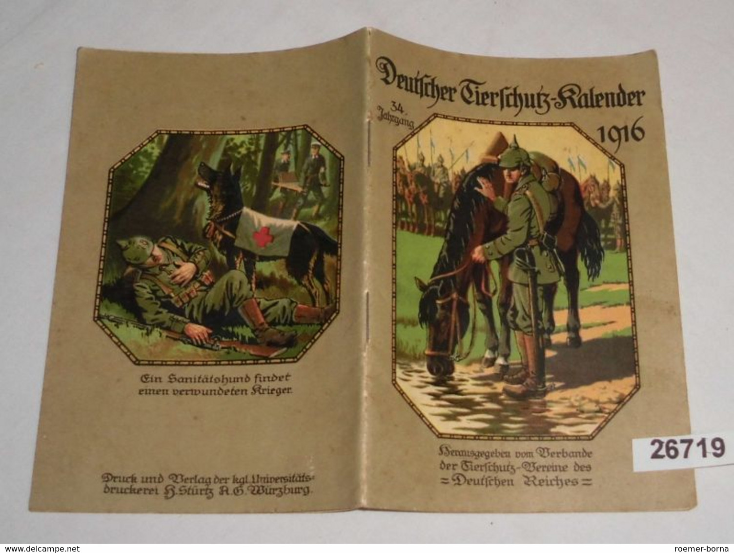 Deutscher Tierschutz-Kalender 1916 (34. Jahrgang) - Calendars