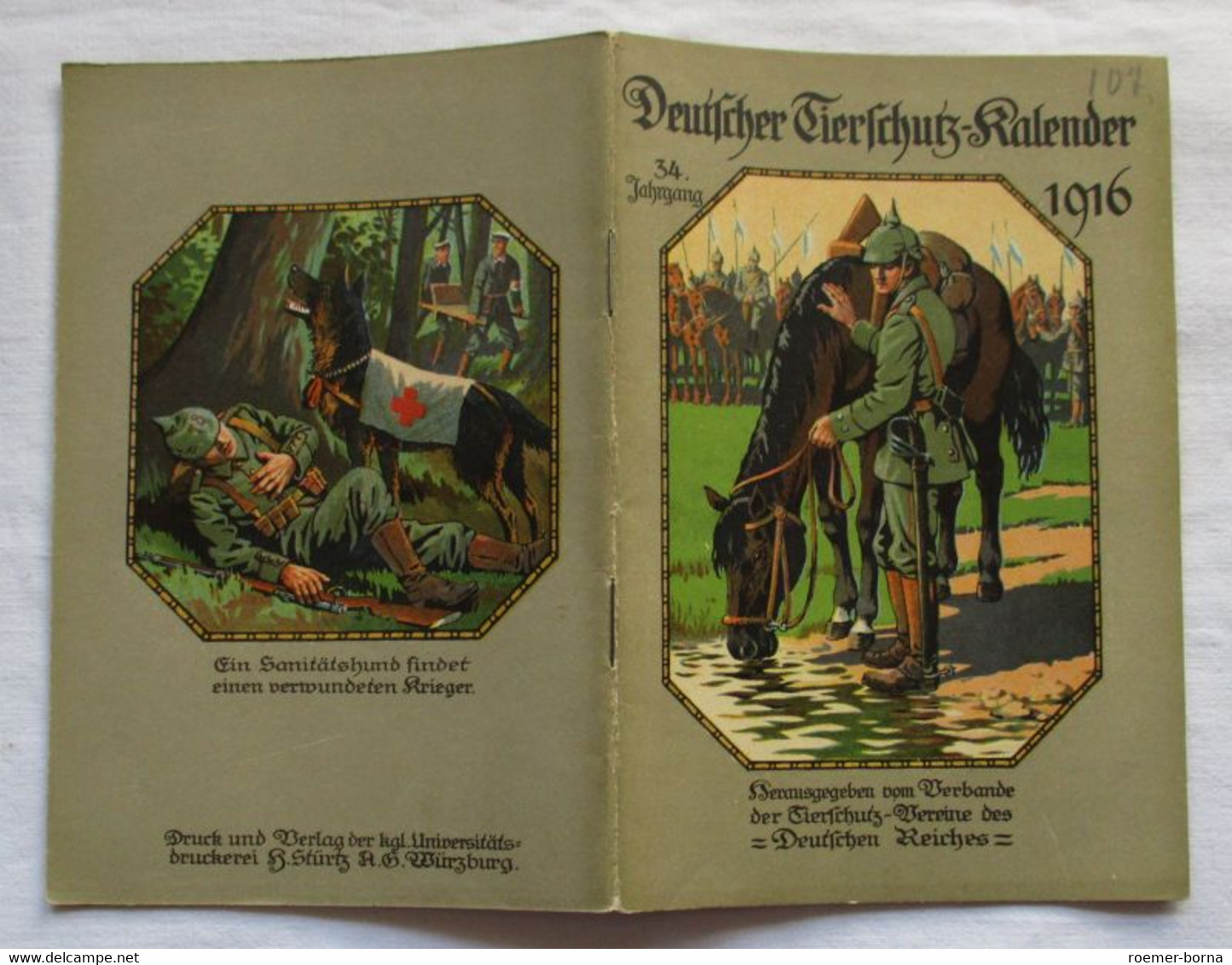 Deutscher Tierschutzkalender 1916 - 34. Jahrgang - Calendriers