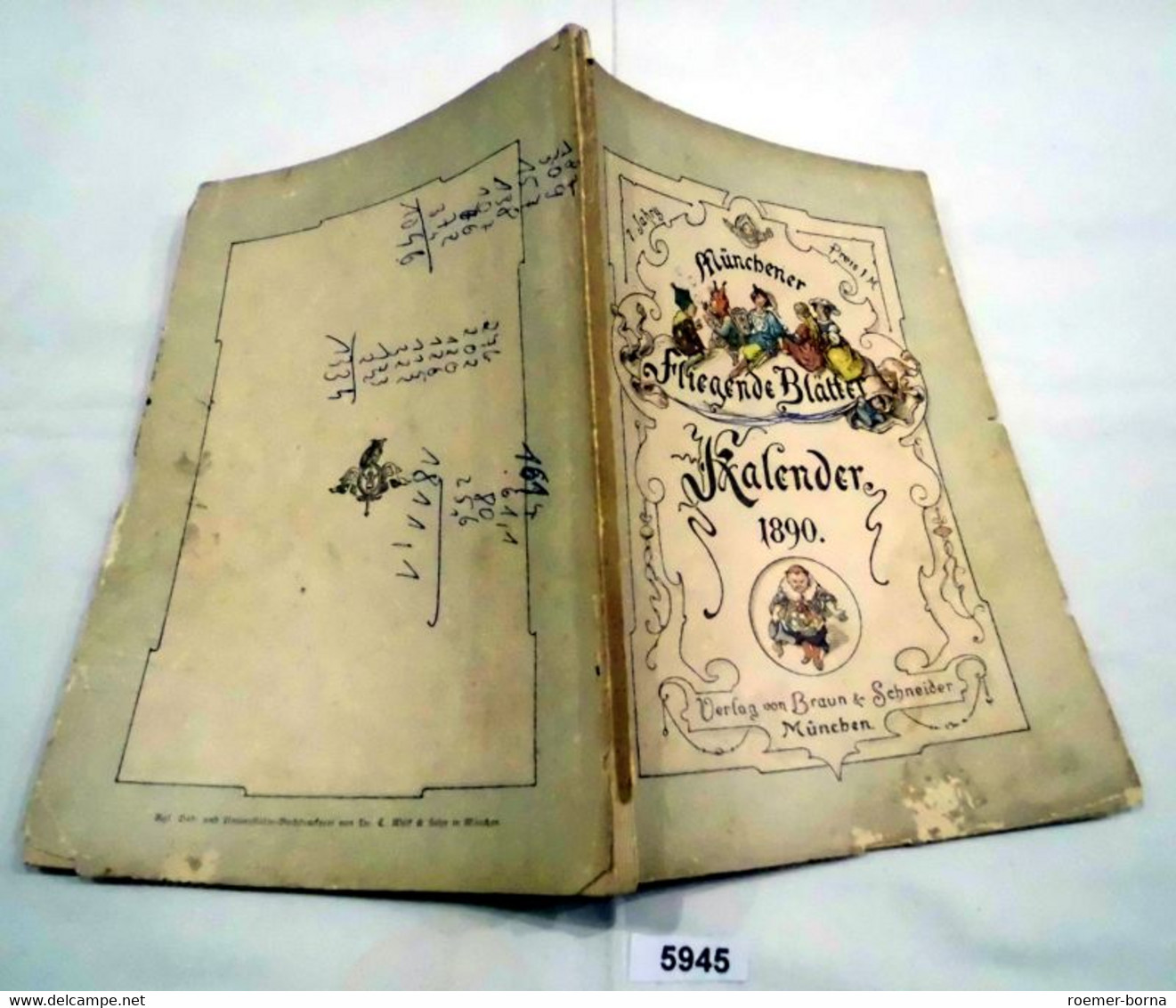 Münchener Fliegende Blätter-Kalender Für 1890 (VII. Jahrgang) - Calendars