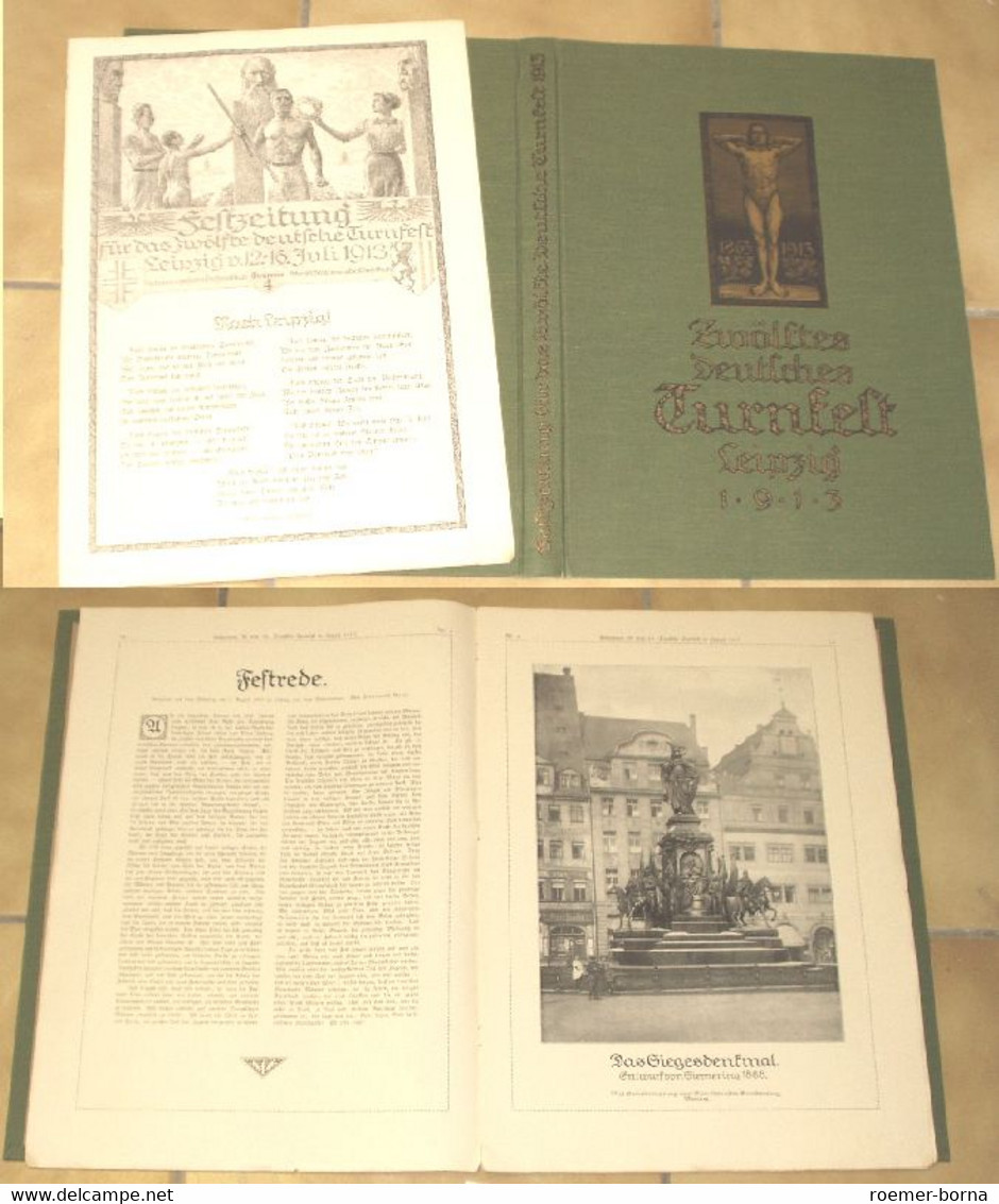 Festzeitung Für Das Zwölfte Deutsche Turnfest Leipzig V. 12.-16. Juli 1913 - Nr. 4 + Origianl-Einband Zum Binden Aller H - Sport