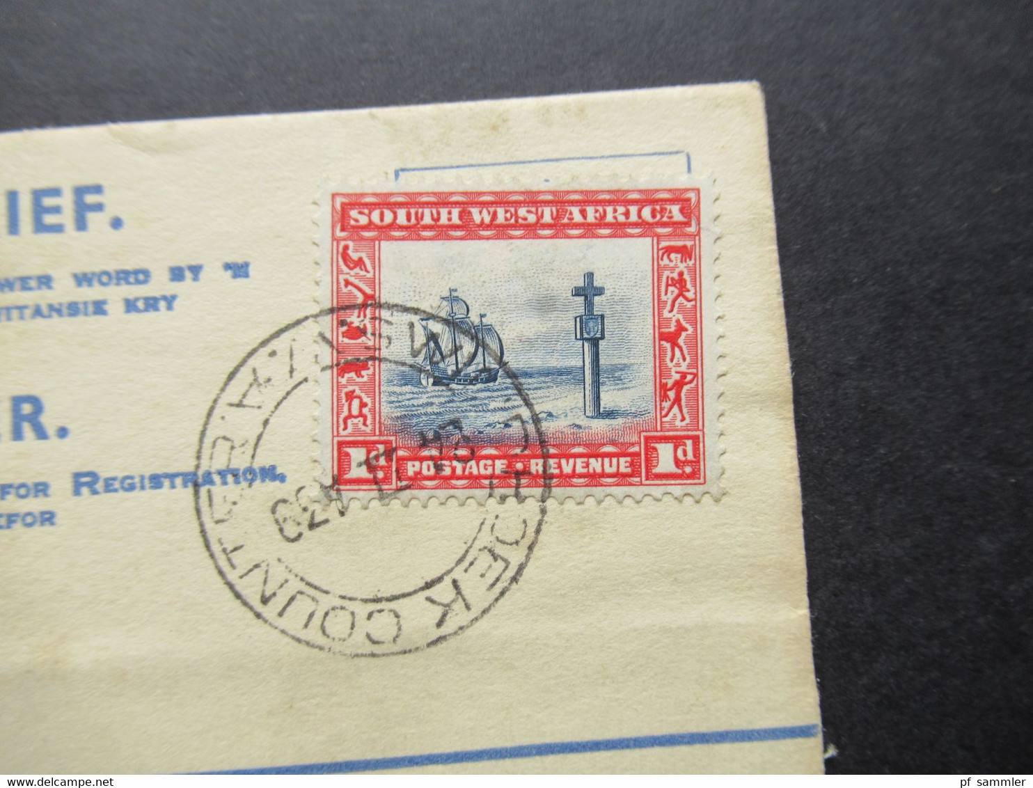 GB Kolonie 1939 Registered Letter / Ganzsachen Umschlag Aus Winhoek South West Africa Postage Revenue SWA - Südwestafrika (1923-1990)