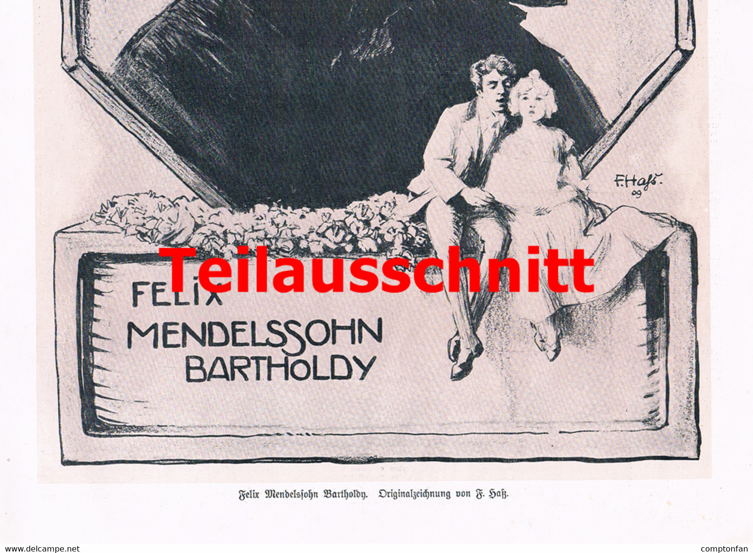 A102 058 - - Felix Mendelssohn Bartholdy Artikel Mit Bildern Großbild 27 X 38 Cm Druck 1909 - Música