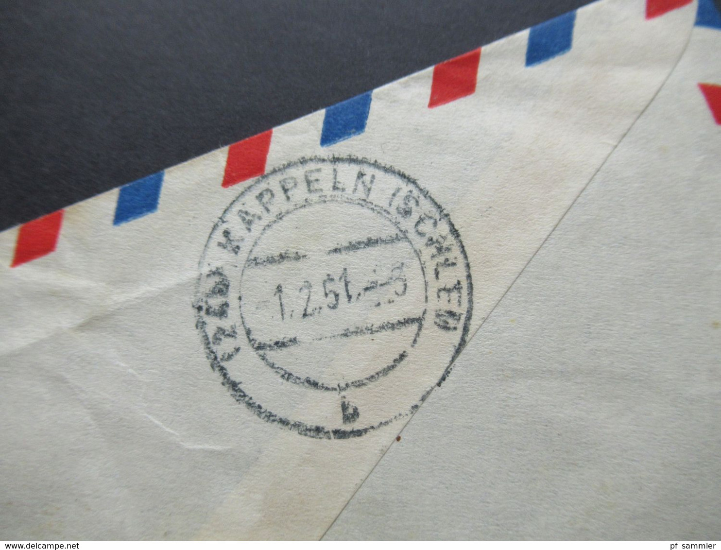 GB Kolonie 1951 Air Mail Luftpost Aus Winhoek South West Africa SWA Nach Kappeln Mit Ank. Stempel - África Del Sudoeste (1923-1990)