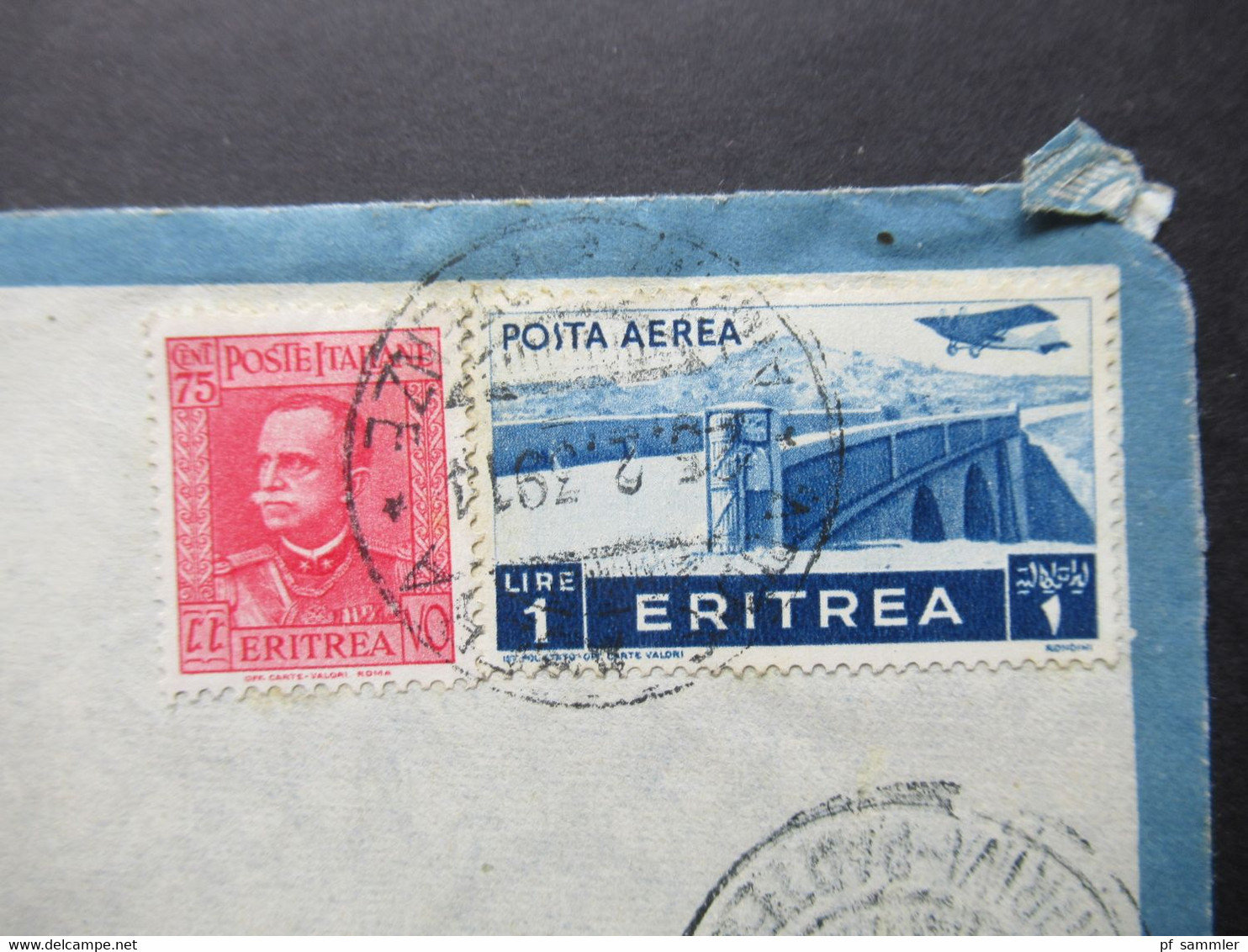 Italien Kolonie Eritrea Luftpost Posta Aerea / Air Mail Via Ala Littoria 1939 Abeba Nach Milano - Eritrea