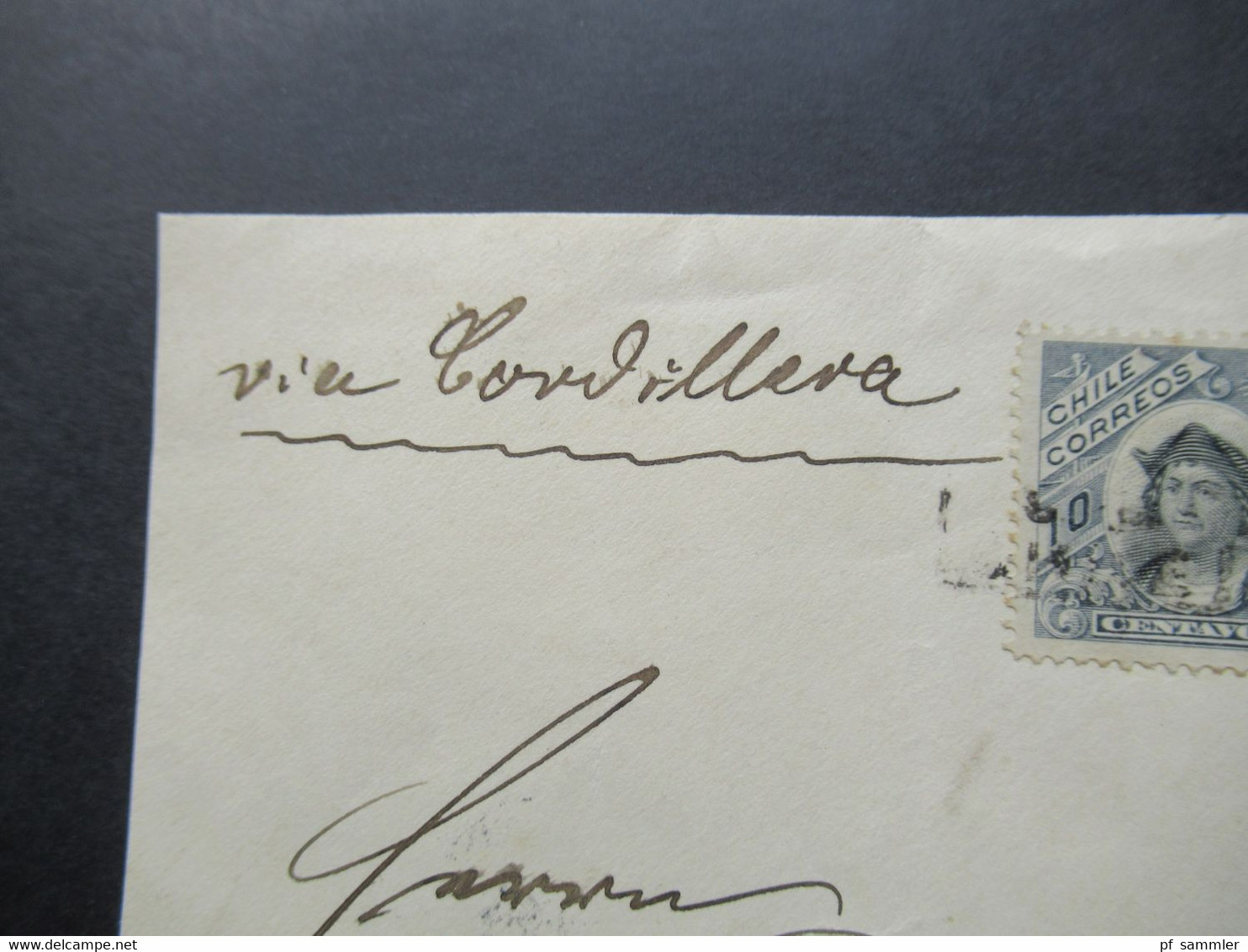 Chile 1908 Ganzsachen Umschlag Mit Zusatzfrankatir Via Cordillera Nach Cöthen (Anhalt) Mit Ank. Stempel - Chile