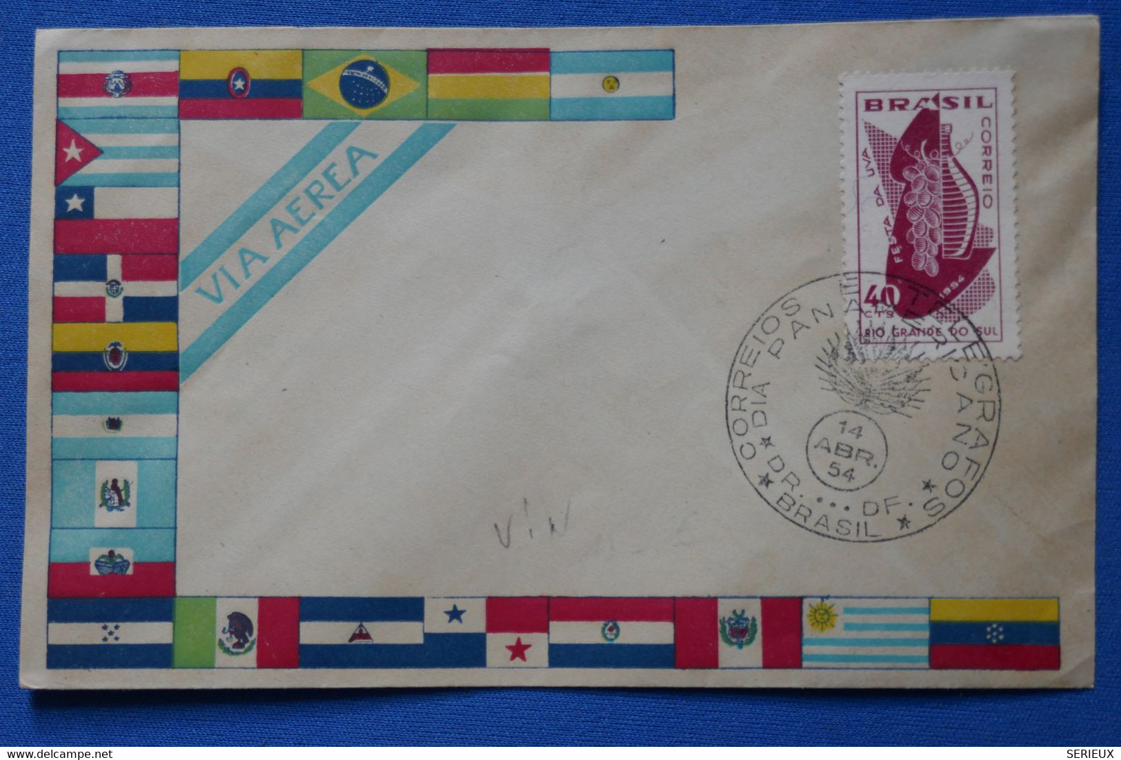 Y17 BRAZIL  BELLE  LETTRE    1954      POSTE AERIENNE   + AFFRANCH.PLAISANT - Briefe U. Dokumente