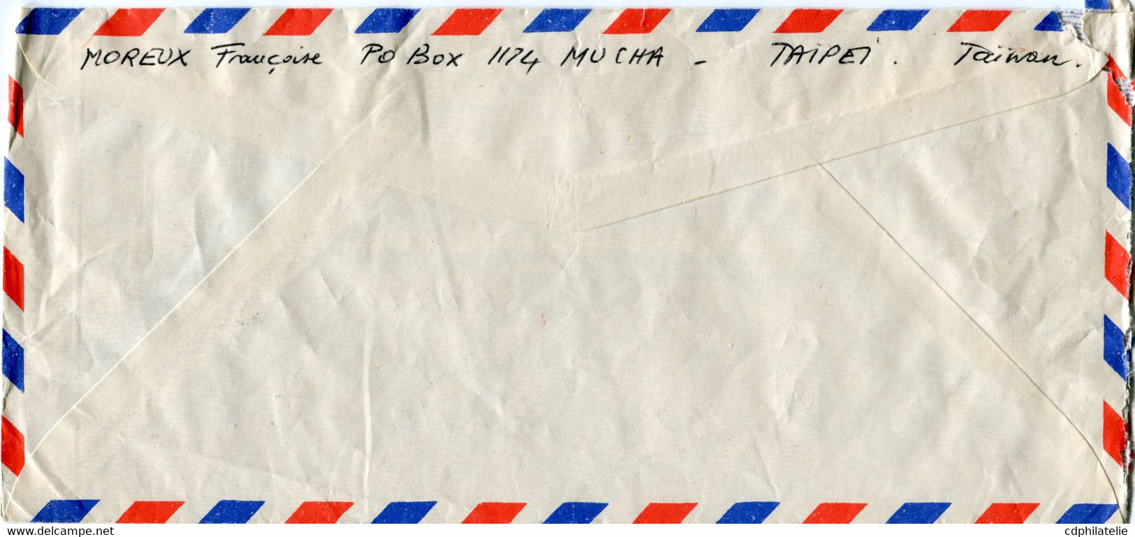 TAIWAN LETTRE PAR AVION DEPART MUCHA 1-4-71 TAIWAN CHINA POUR LA FRANCE - Cartas & Documentos