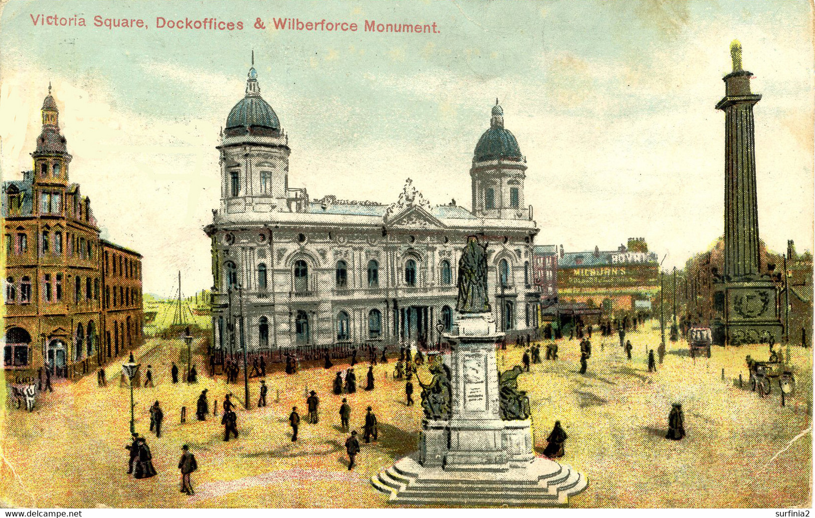 EAST YORKS - HULL - VICTORIA SQUARE, DOCK OFFICES AND WILBERFORCE MONUMENT Ye415 - Hull