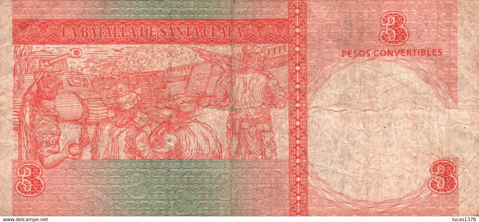 BILLETE DE CUBA DE 3 PESOS CONVERTIBLES DEL AÑO 2007 - Kuba