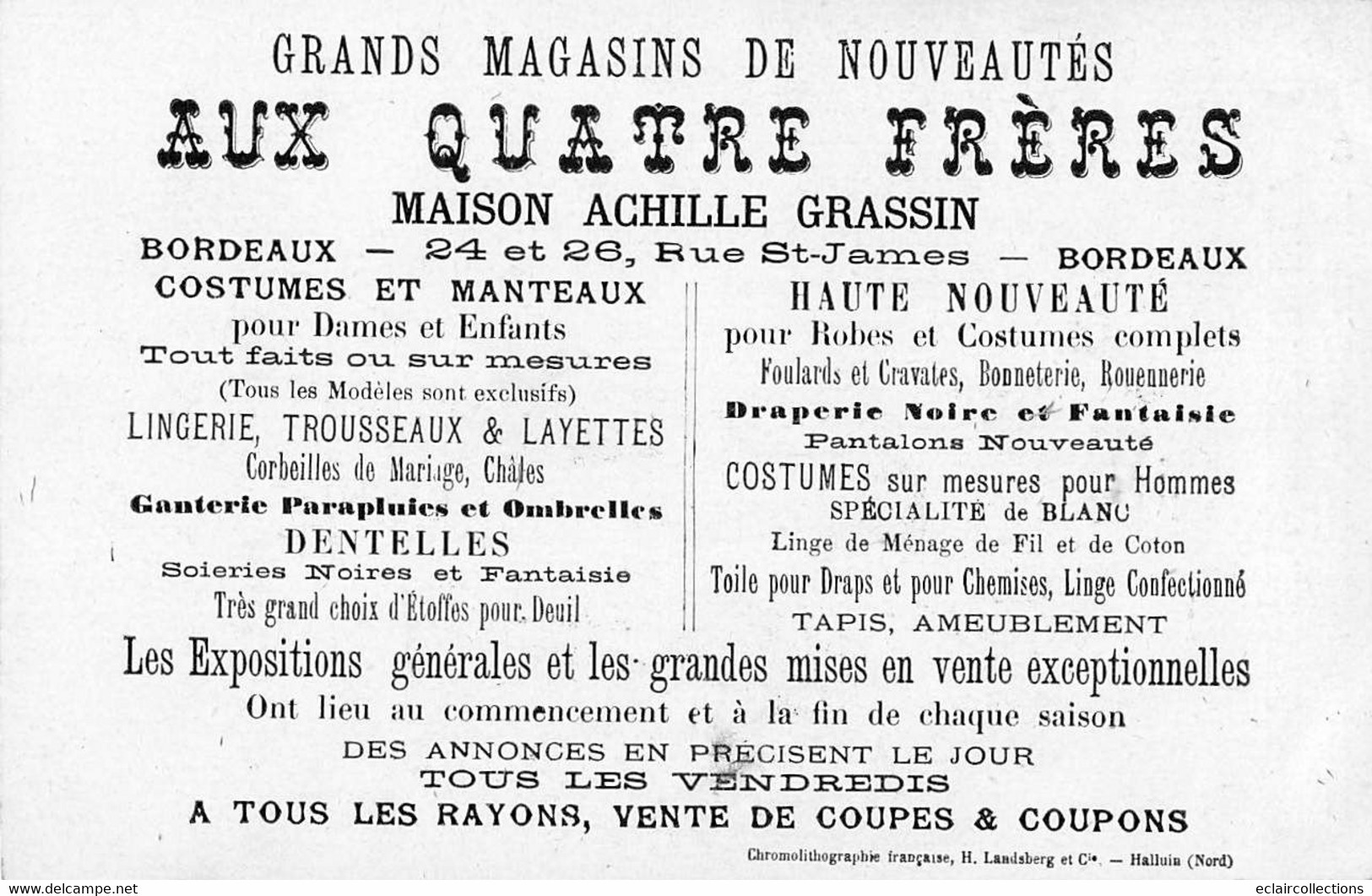 Image  16.5 X 11  Cm   Clown Géomètre. Compas, Rapporteur .  Publicité  Aux Quatre Frères 33 Bordeaux (voir Scan) - Other & Unclassified