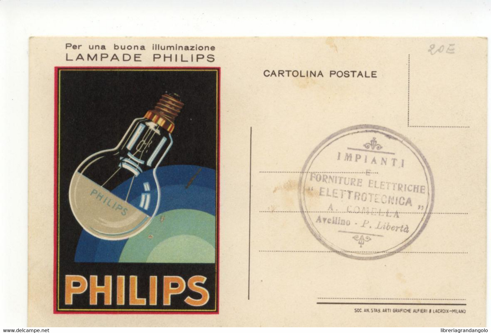 Cartolina Per Una Buona Illuminazione Lampade Philips 1935 Viaggiata - Publicité